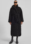 Ravello Faux Shearling Robe Coat - Black