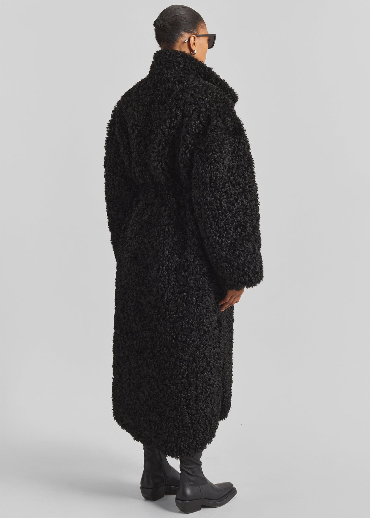 Ravello Faux Shearling Robe Coat - Black - 8