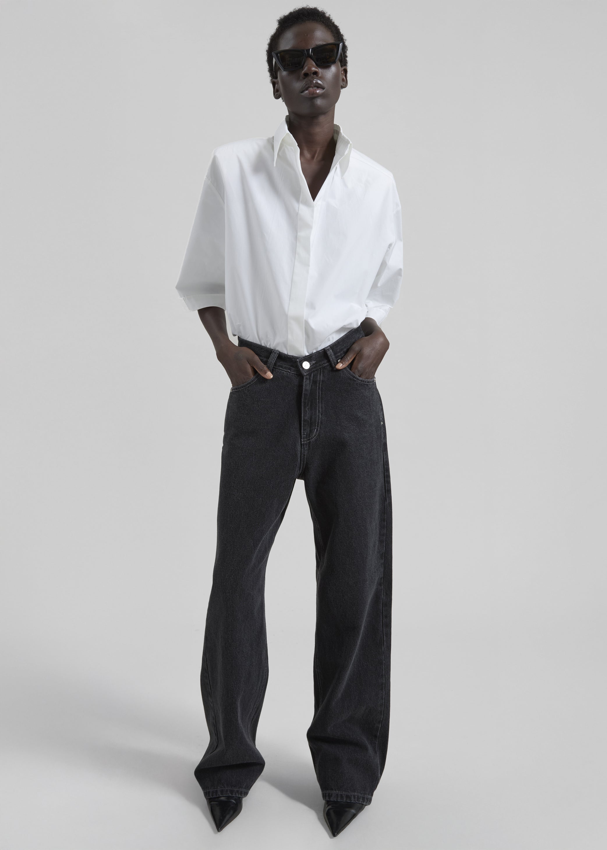 Shop the look image for Raven Low Rise Jeans - Black Wash