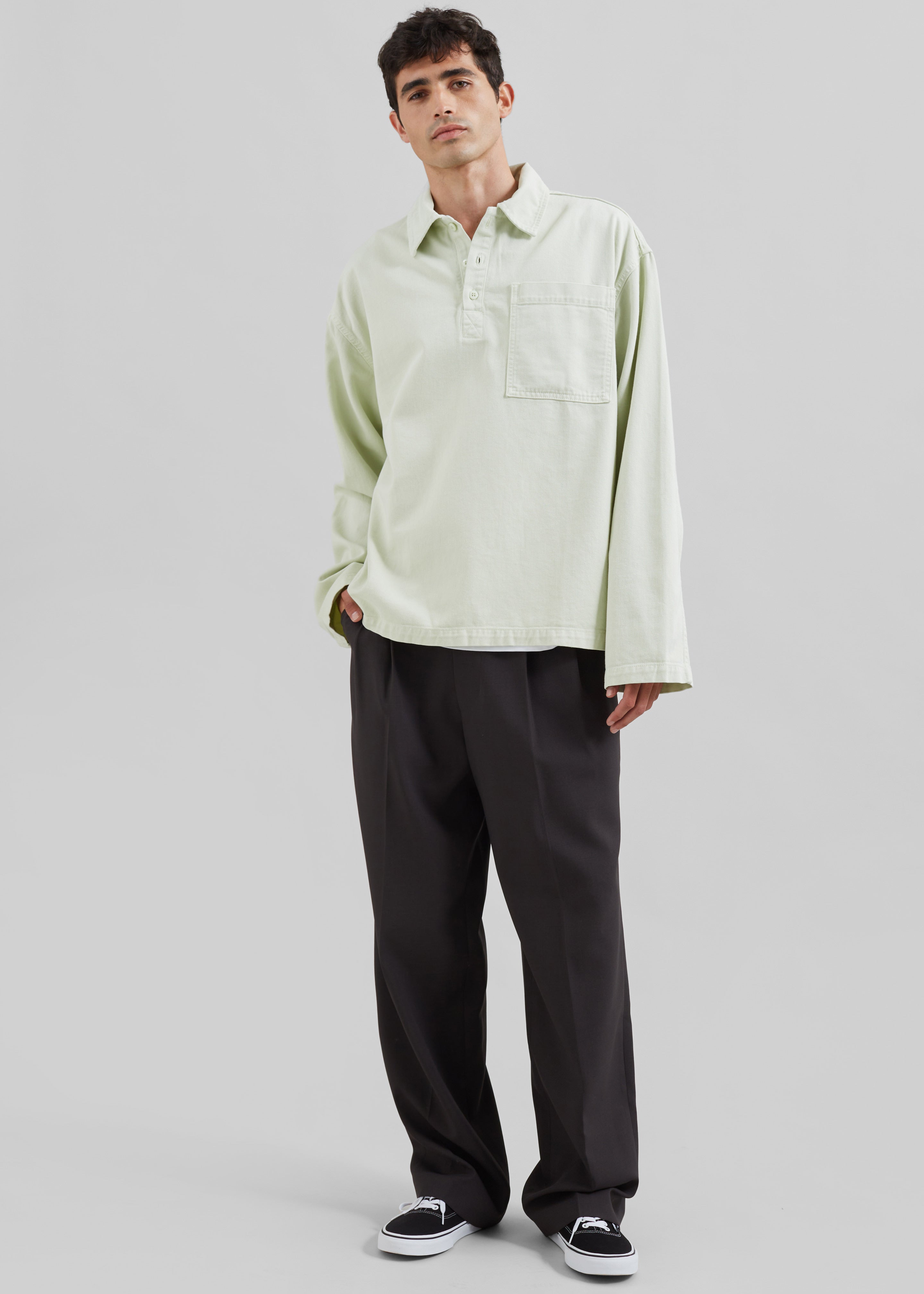 Ray Popover Denim Shirt - Pale Green - 5