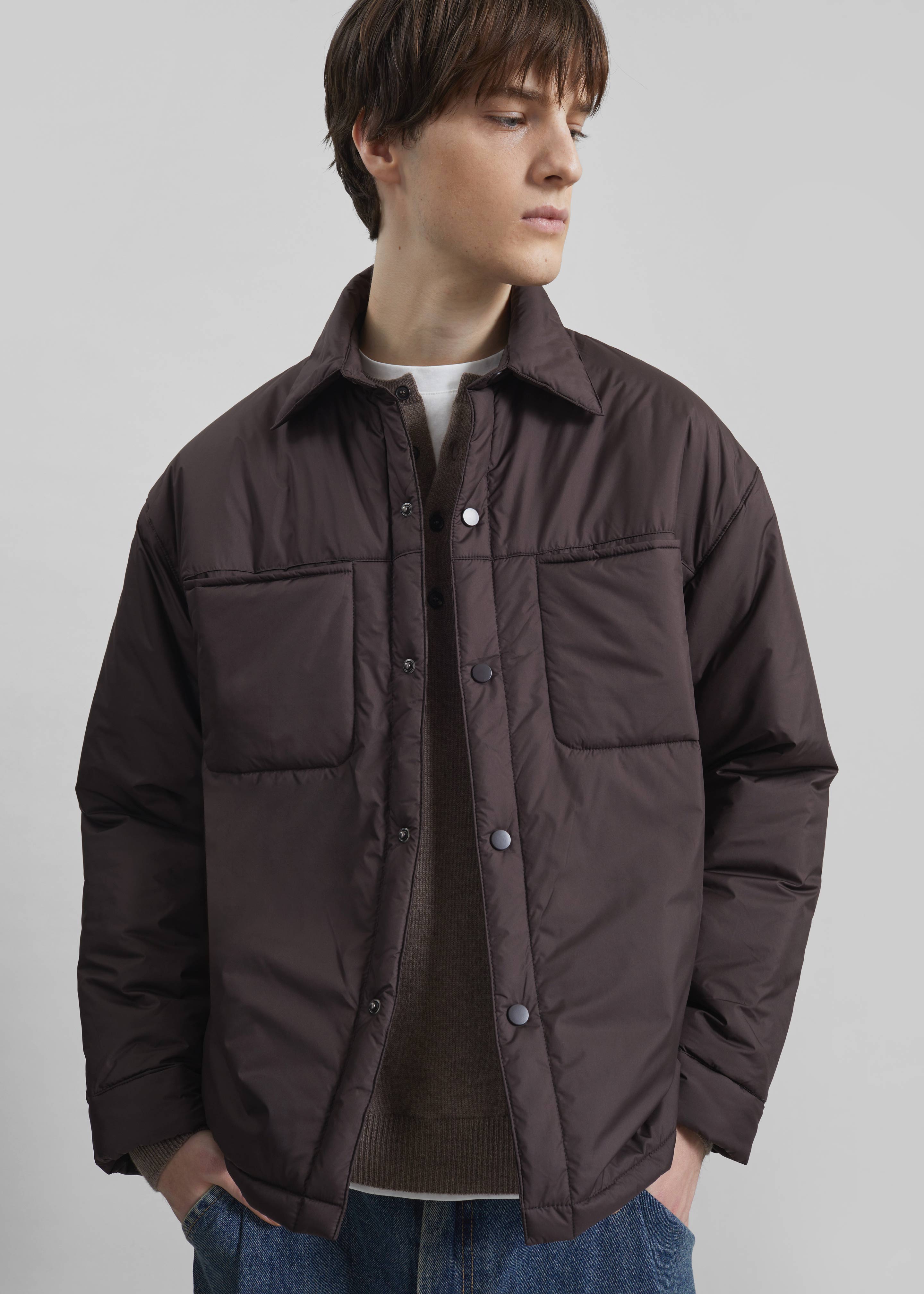 Reffroy Puffer Overshirt - Brown - 1