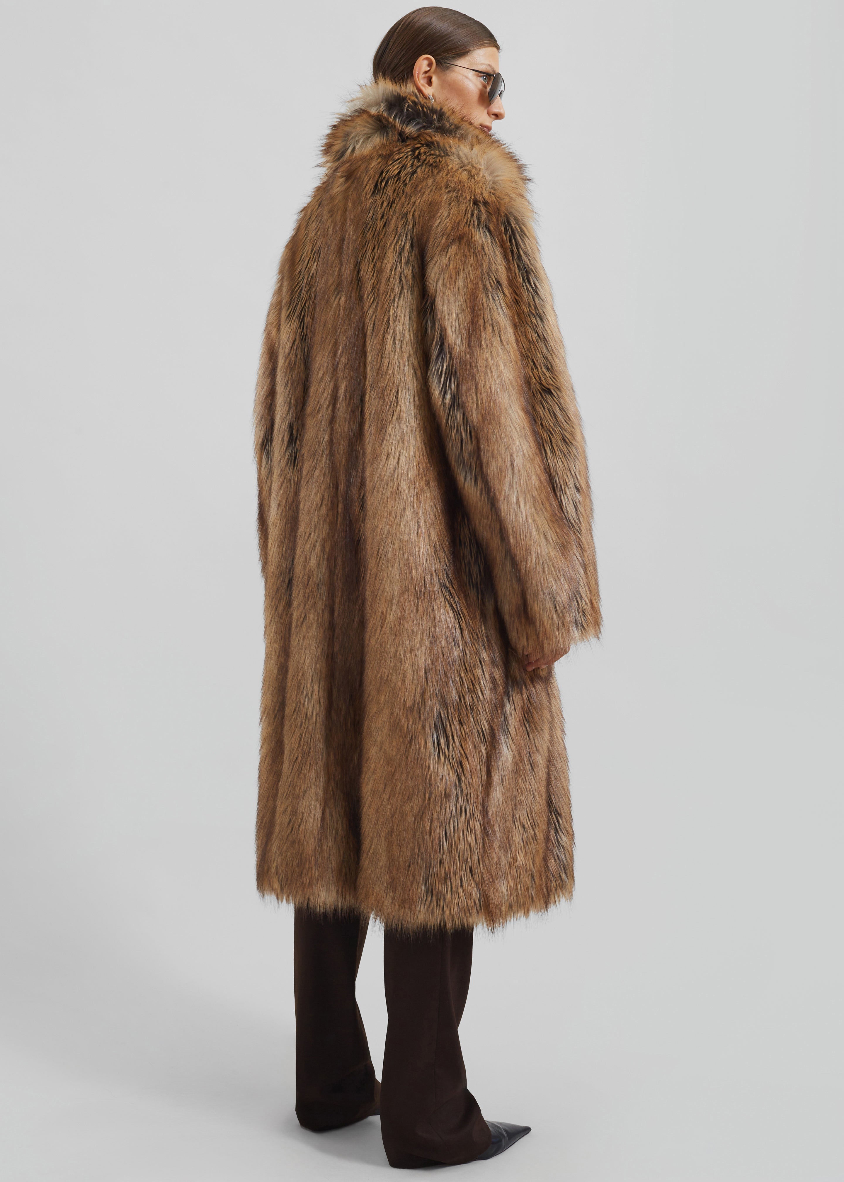 Rella Faux Fur Coat - Camel - 11