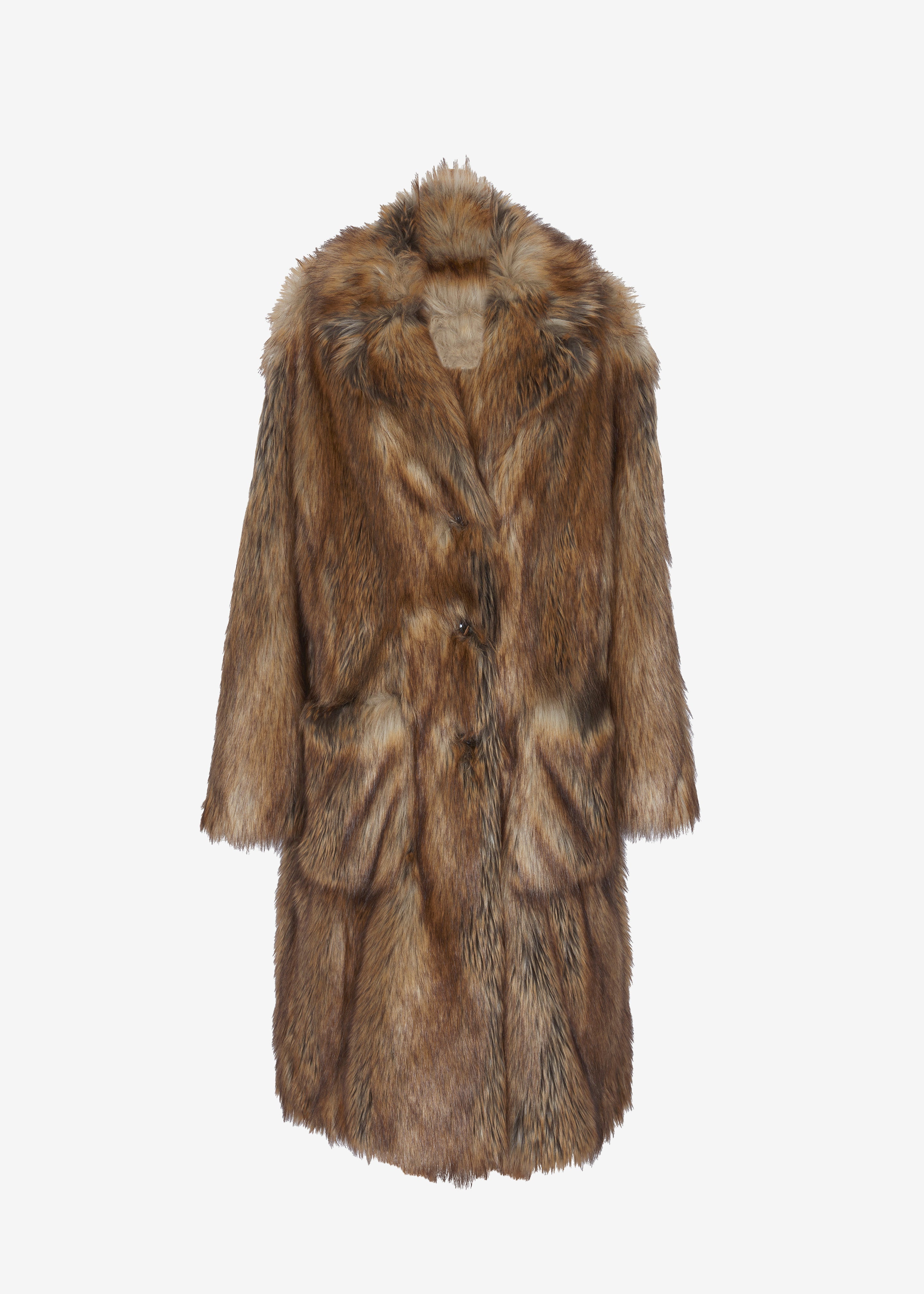 Rella Faux Fur Coat - Camel - 12