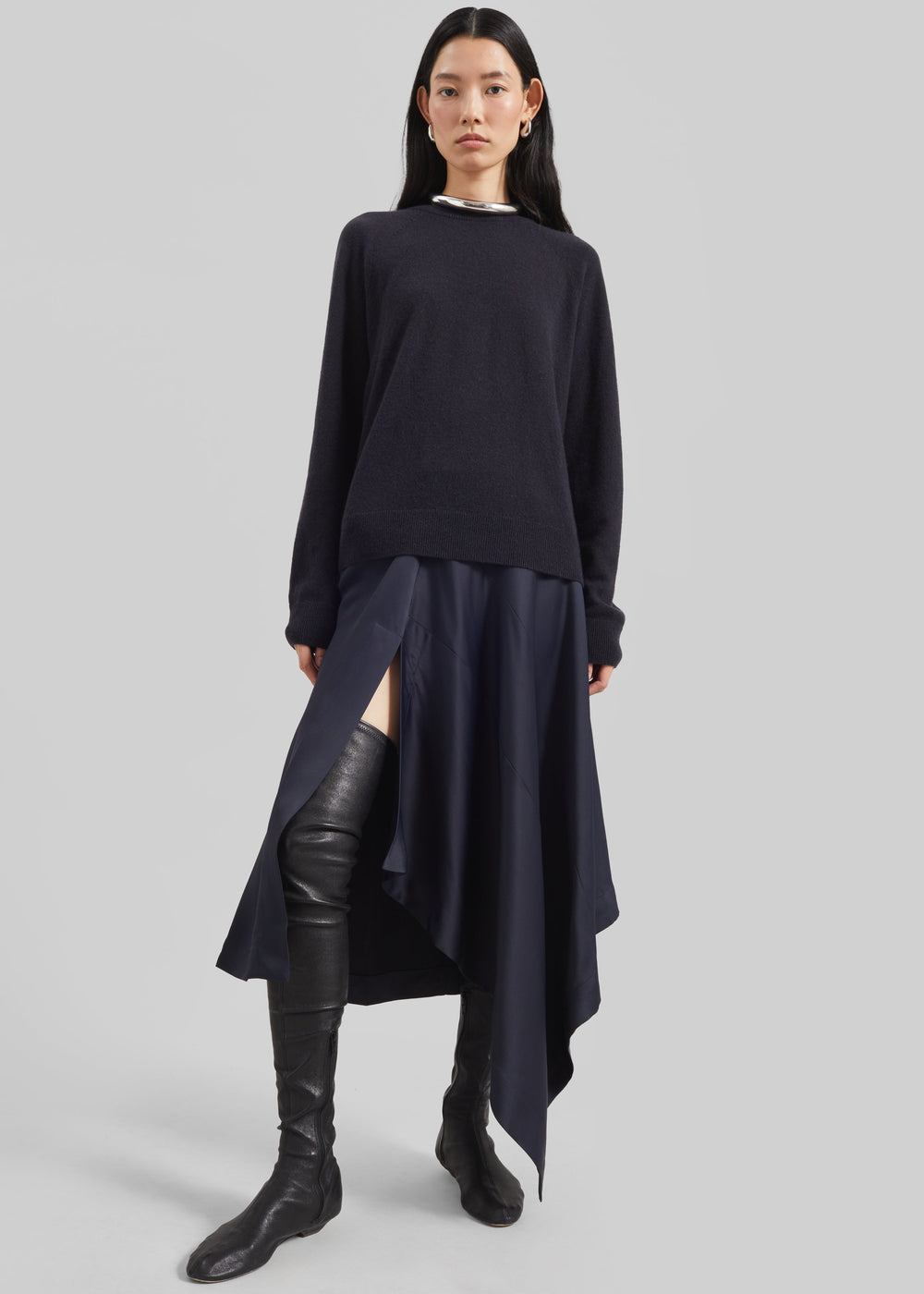 Remain Draped Skirt - Blue Graphite