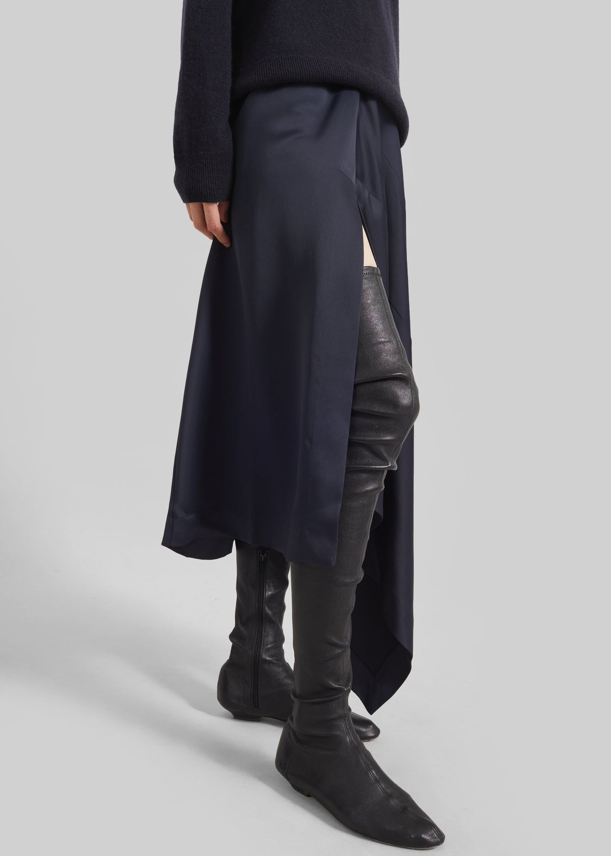 Remain Draped Skirt - Blue Graphite - 3