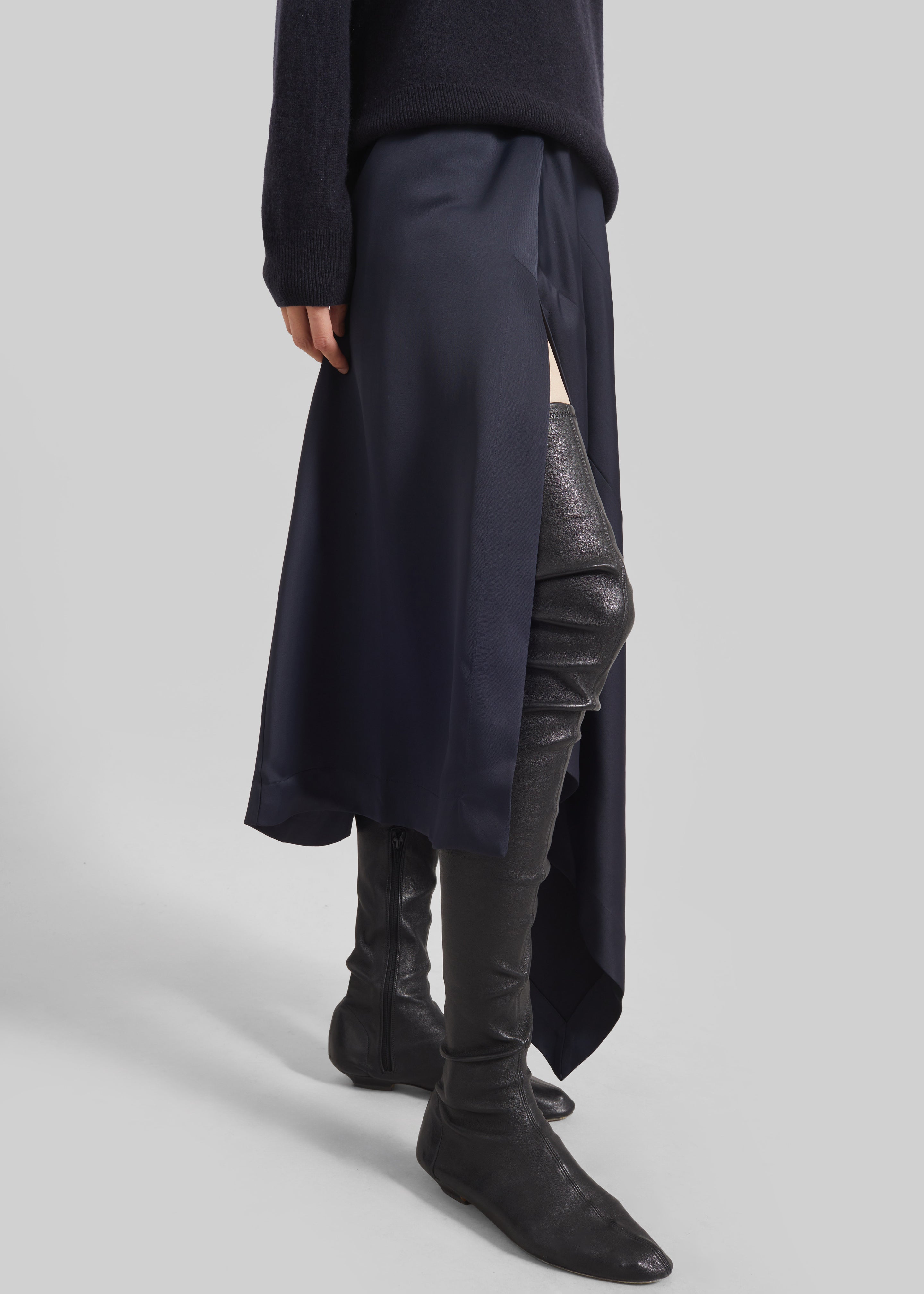 Remain Draped Skirt - Blue Graphite - 3