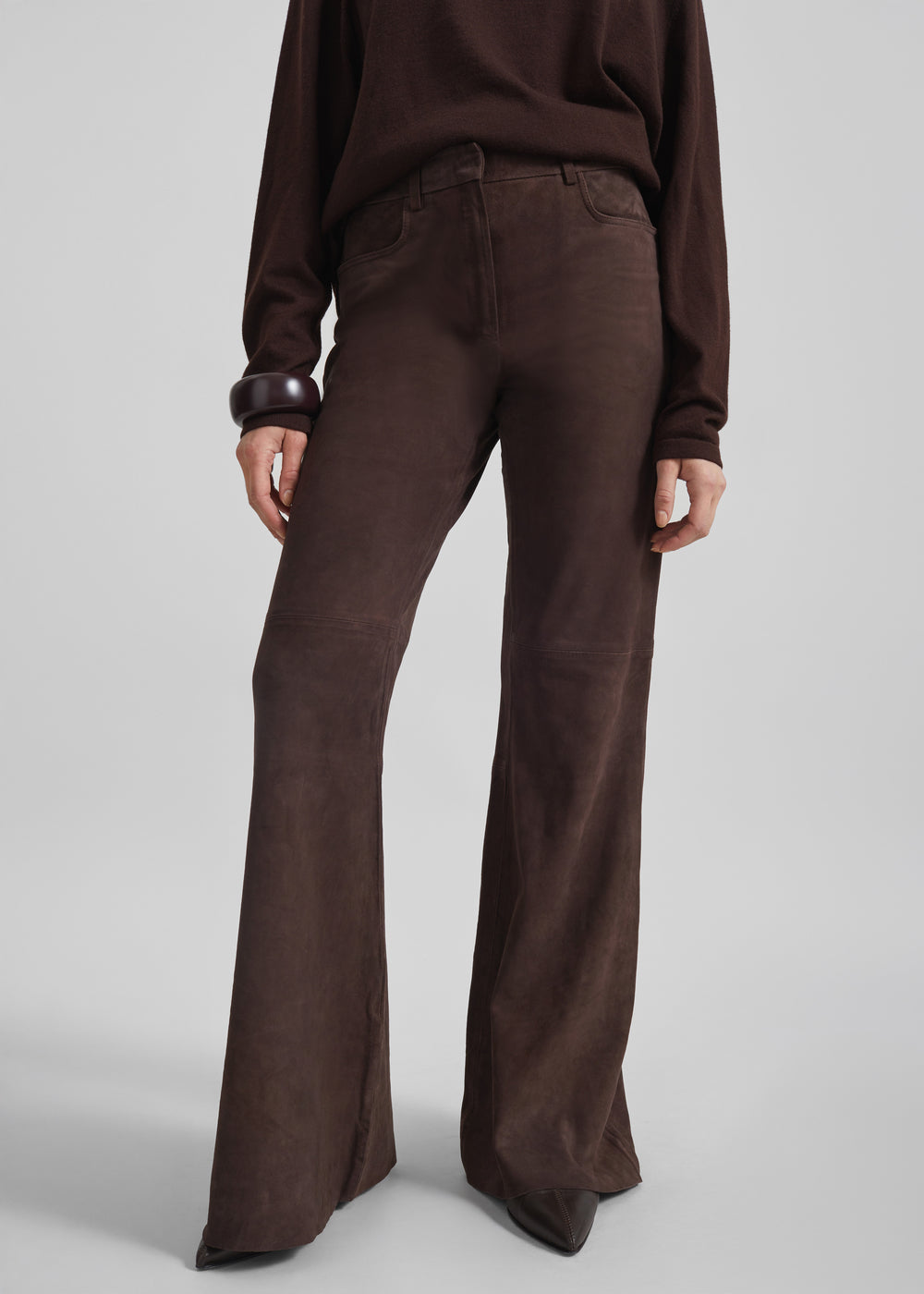 Remain Flared Suede Pants - Chicory Coffee - 1