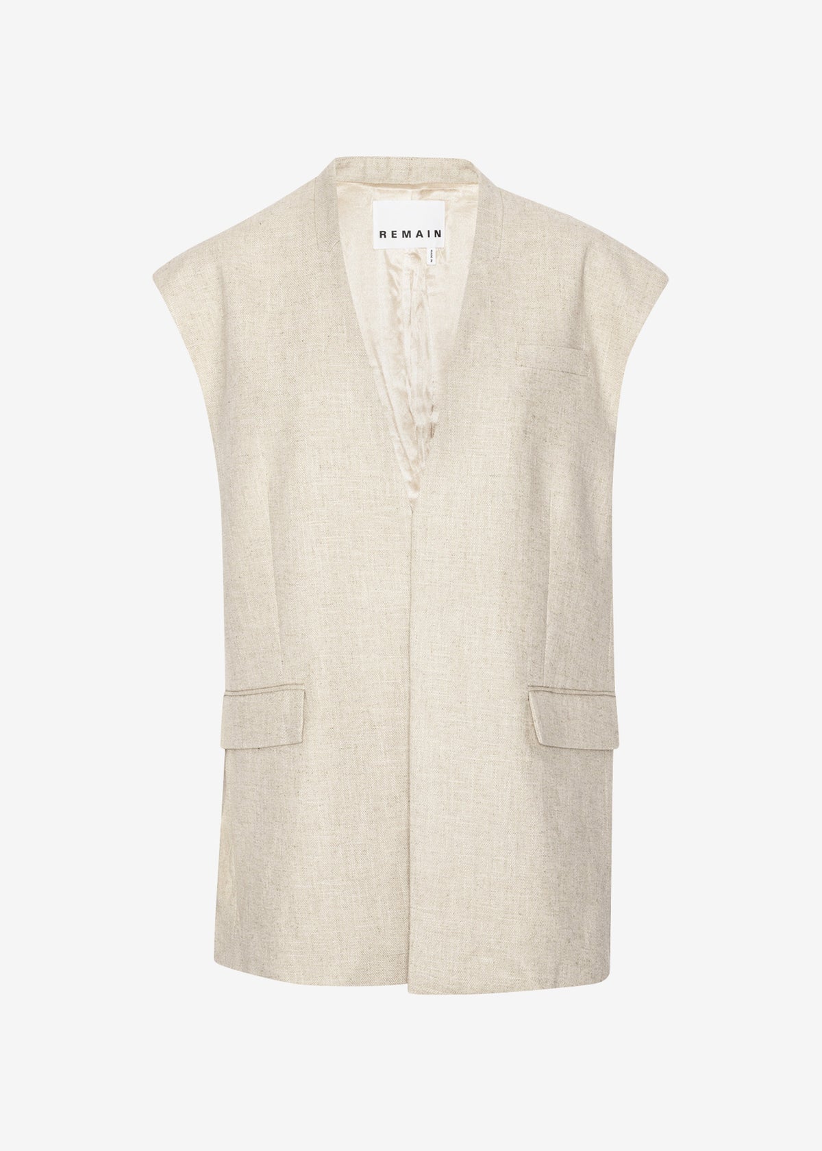 Remain Oversized Vest - Tofu Beige - 9