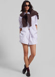 Remain Poplin Striped Shorts - Cloud Dancer Comb