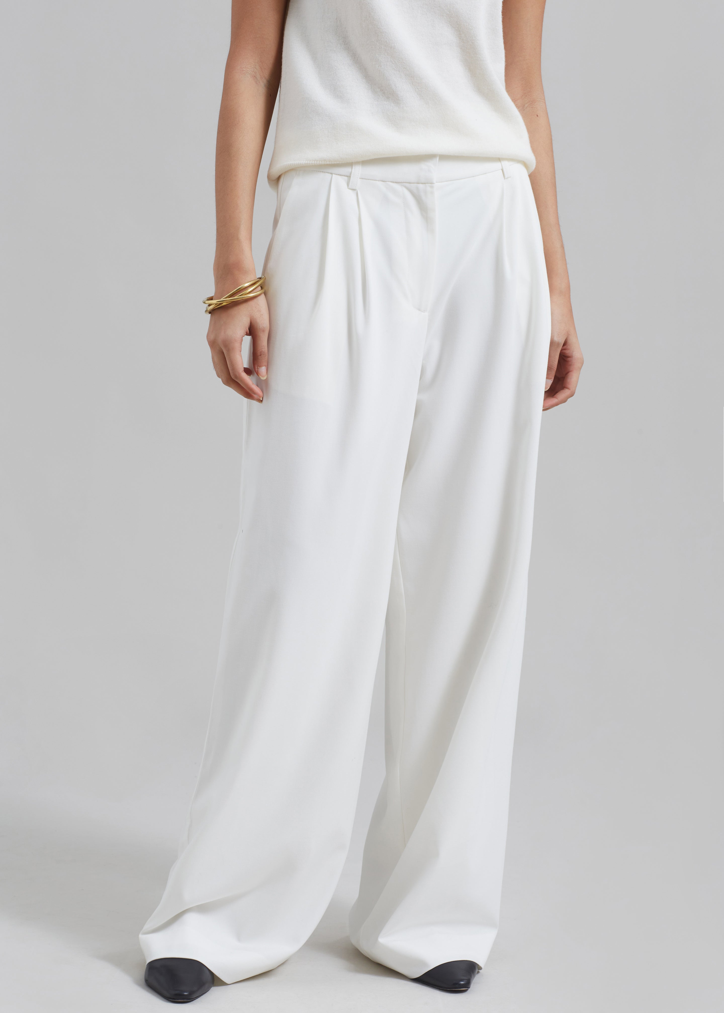 Remain Wide Pants with Pleats - Egret - 6