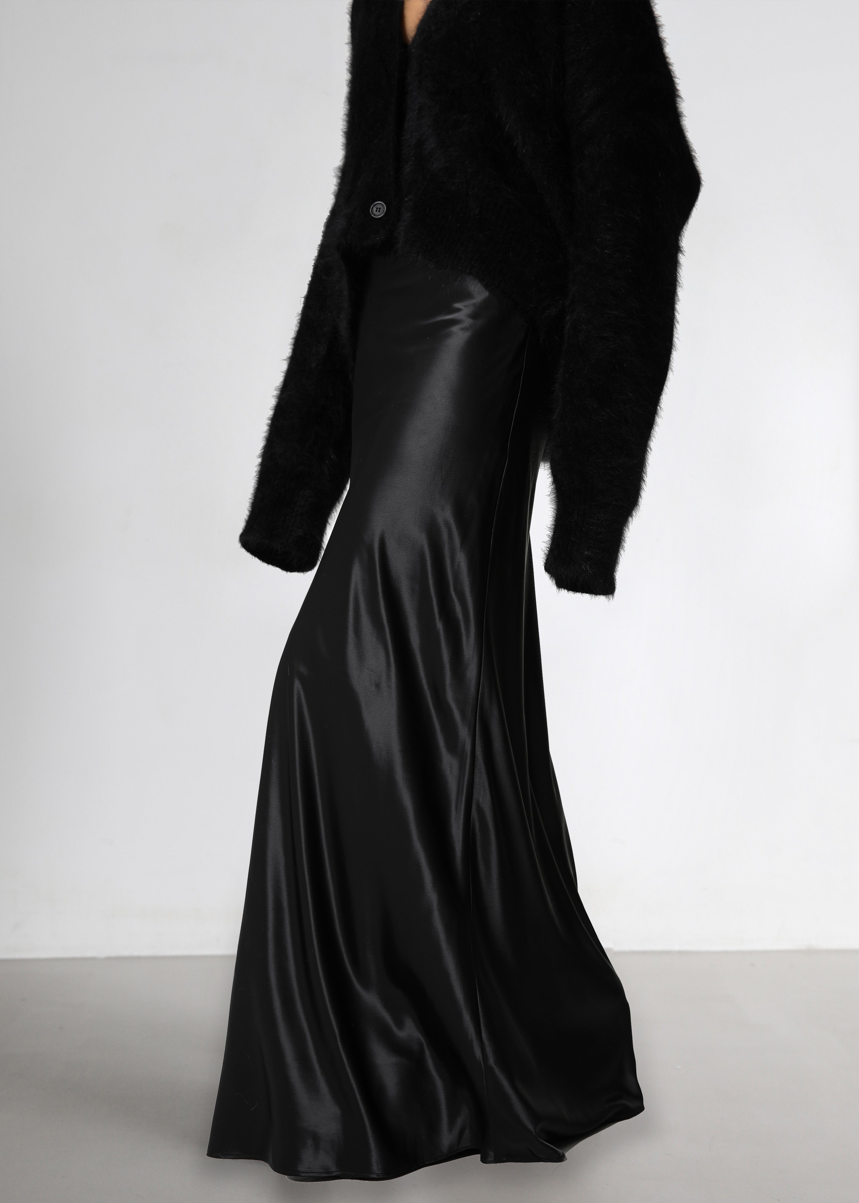 Renesmee Satin Skirt - Black - 1