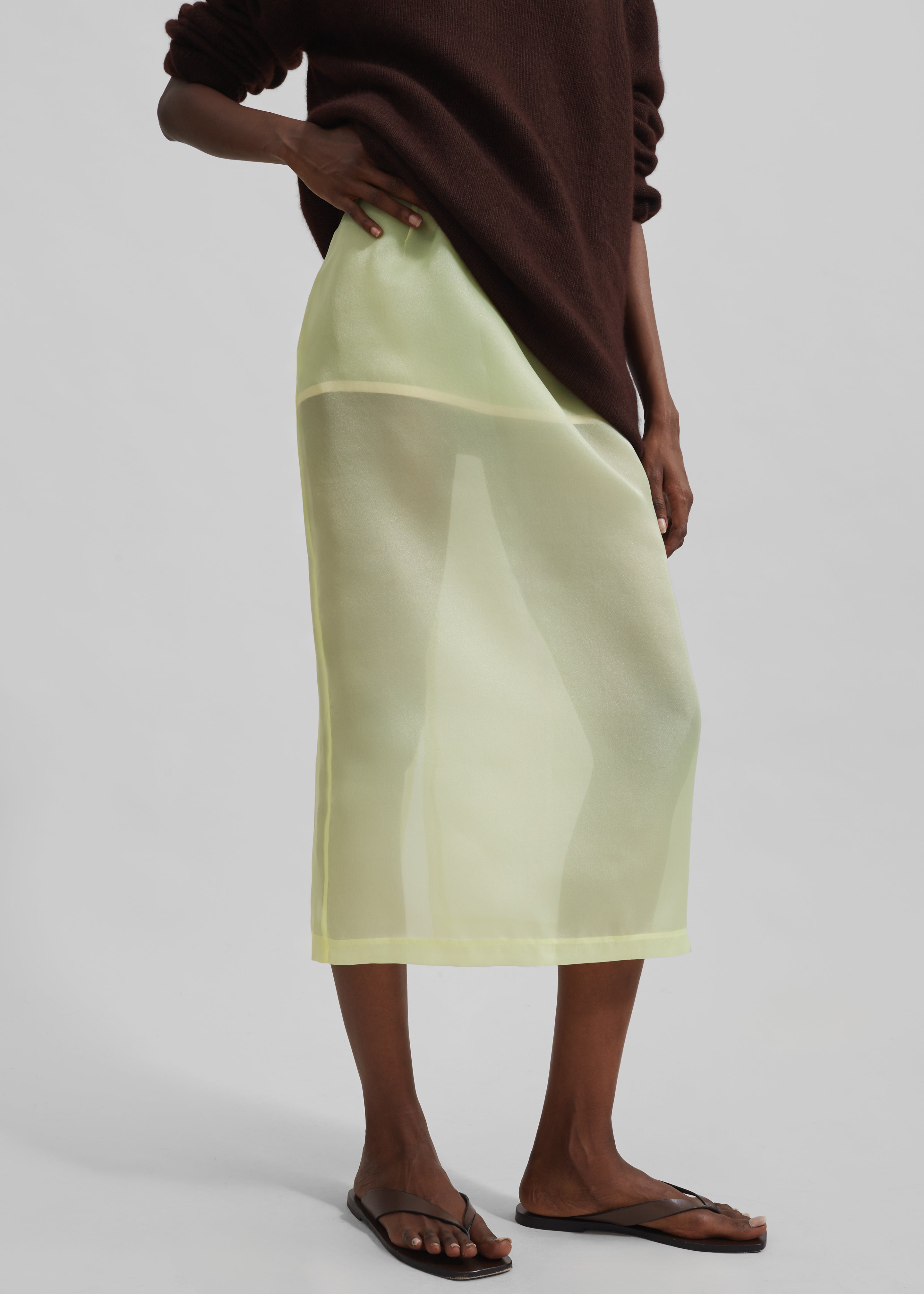 Renna Organza Midi Skirt Yellow Frankie Shop Europe