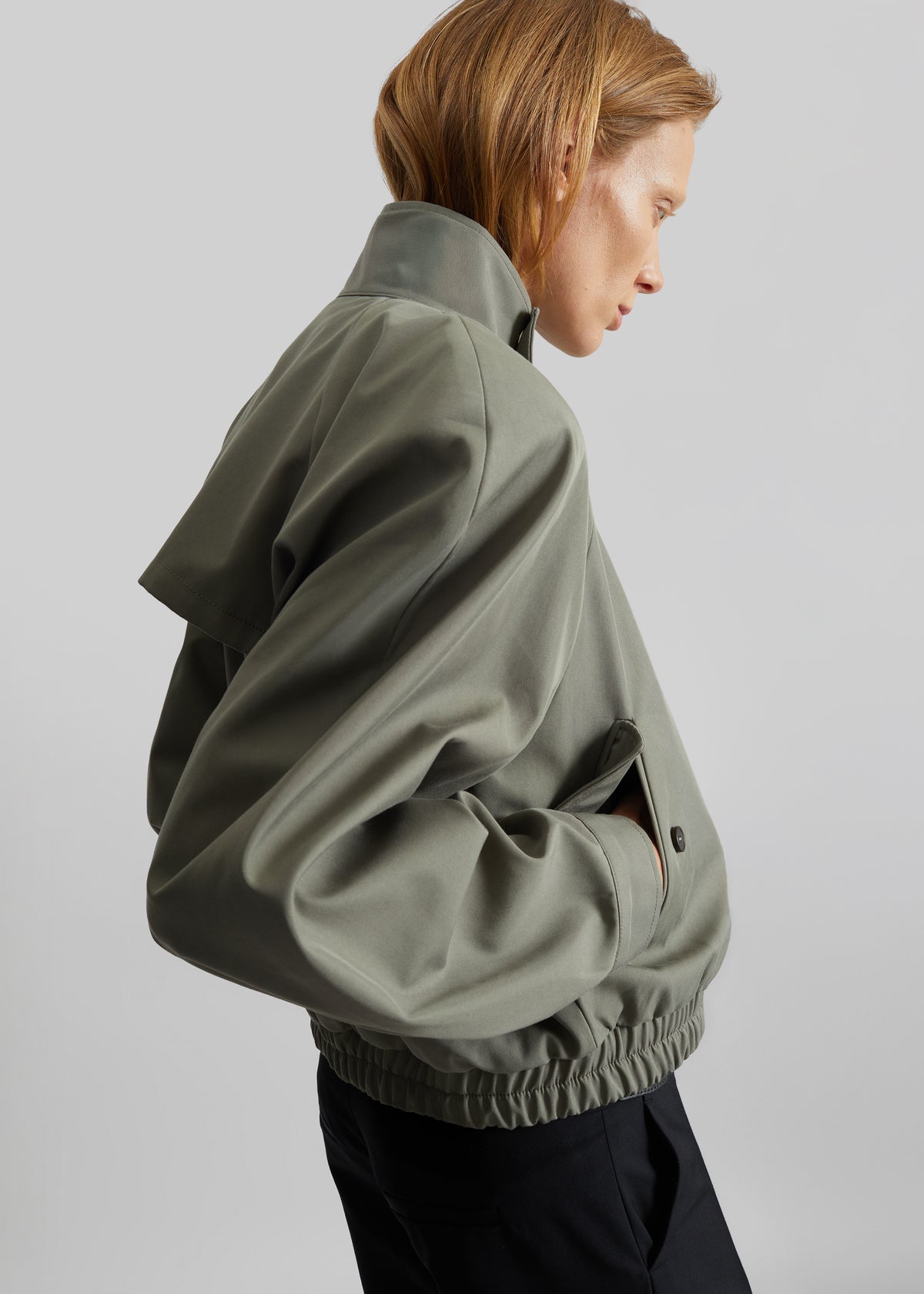 Rennes Curved Blouson Jacket - Sage - 3