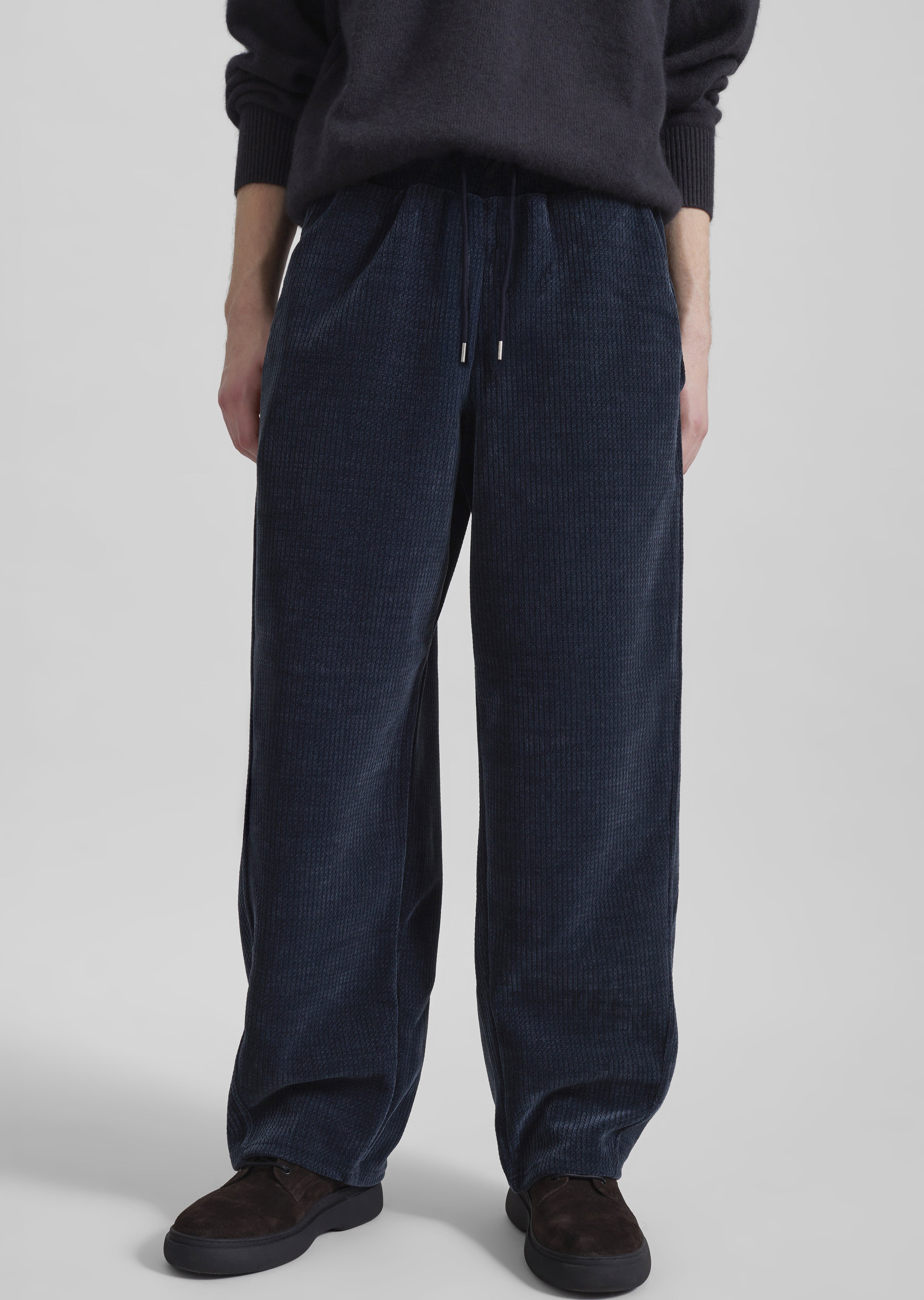 Renzo Velvet Pants - Navy - 1