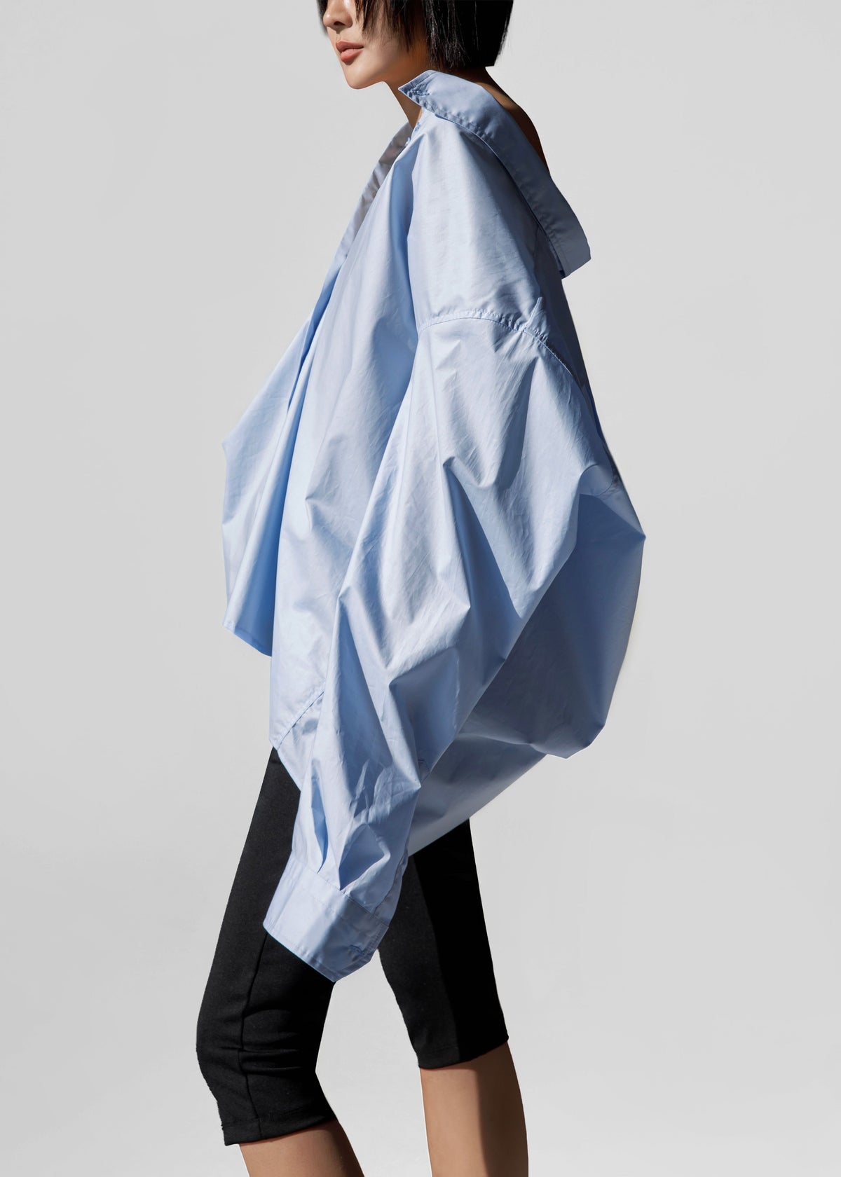 Revel Poplin Oversized Shirt - Sky Blue - 4