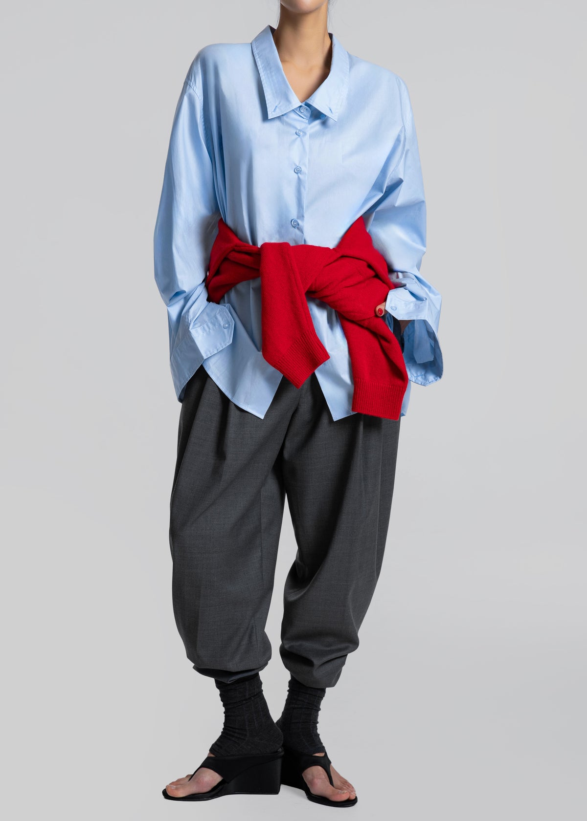 Revel Poplin Oversized Shirt - Sky Blue - 9