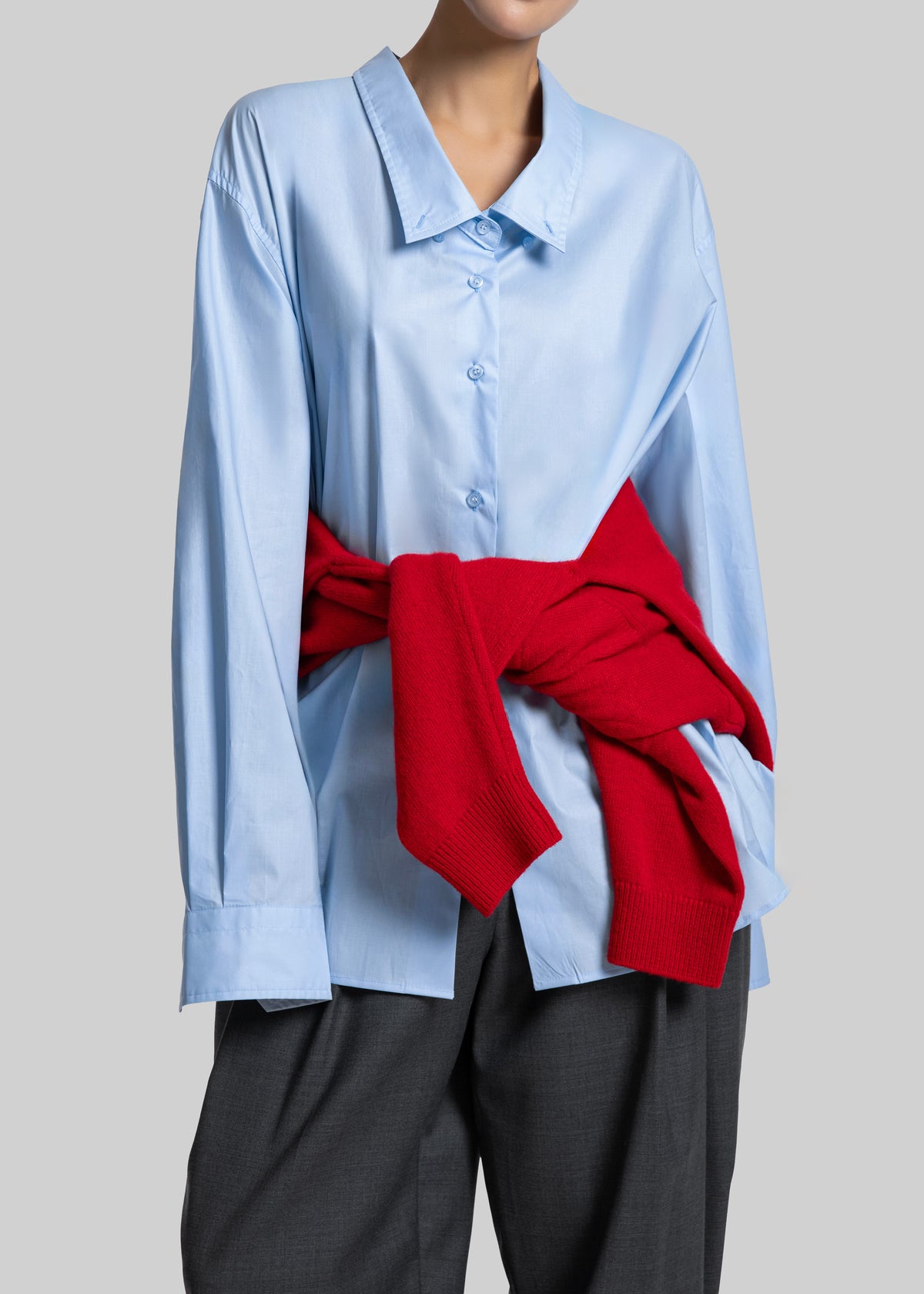 Revel Poplin Oversized Shirt - Sky Blue - 10