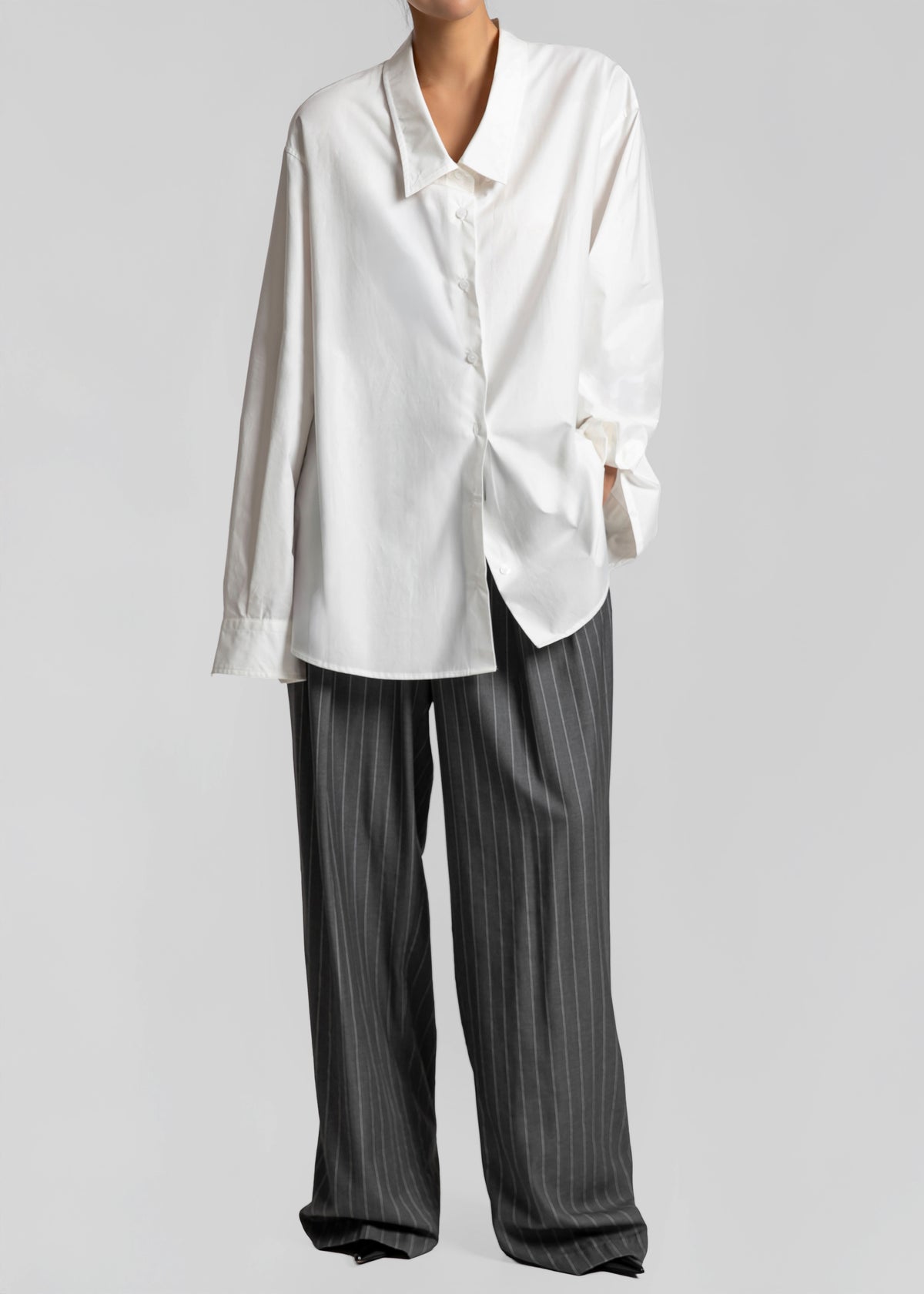 Revel Poplin Oversized Shirt - White - 4