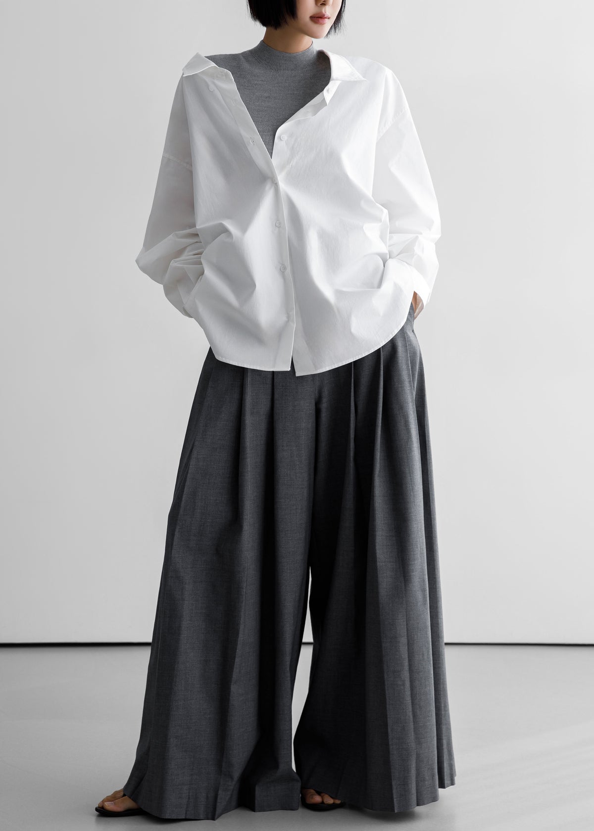 Revel Poplin Oversized Shirt - White - 6