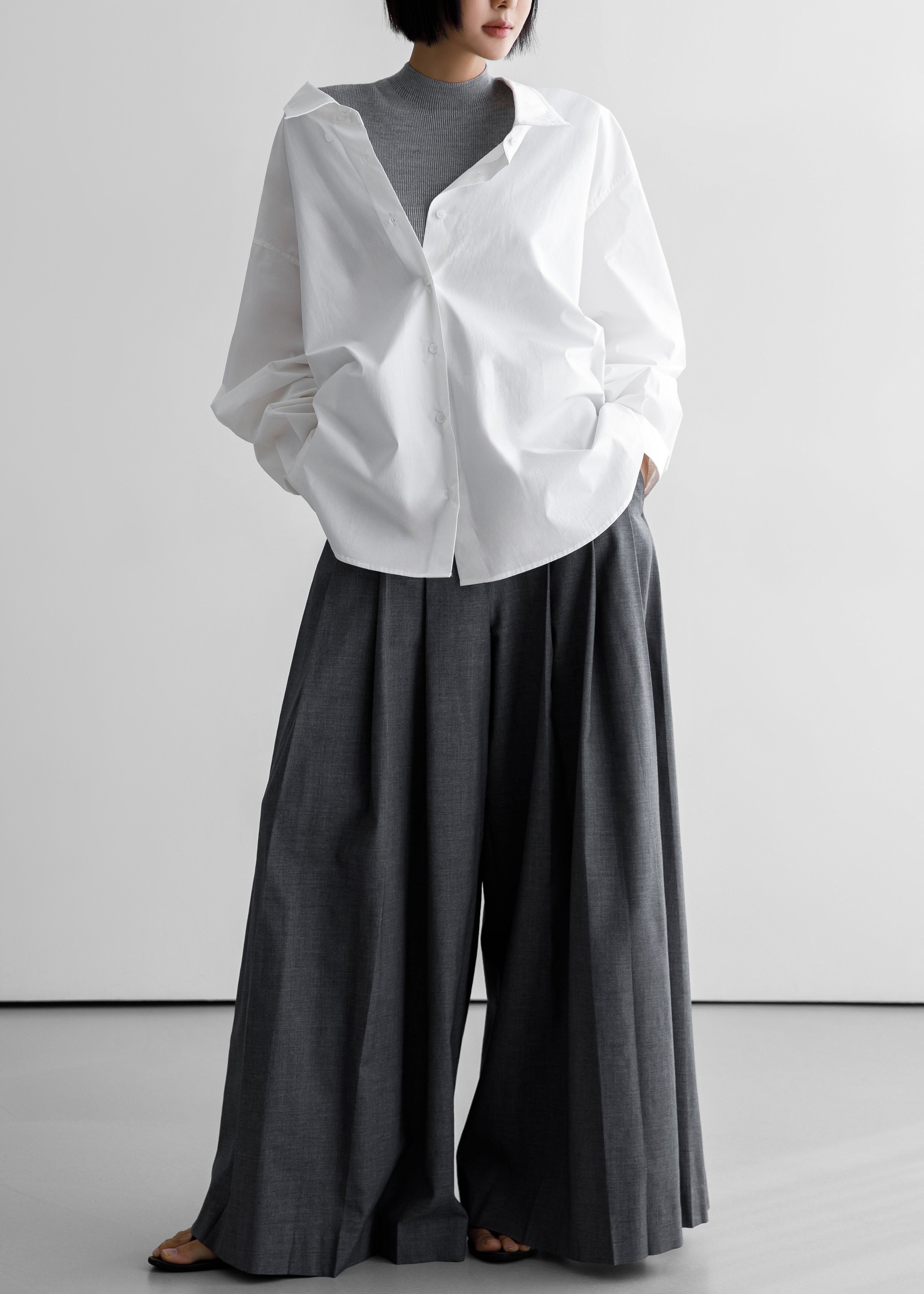 Revel Poplin Oversized Shirt - White - 6