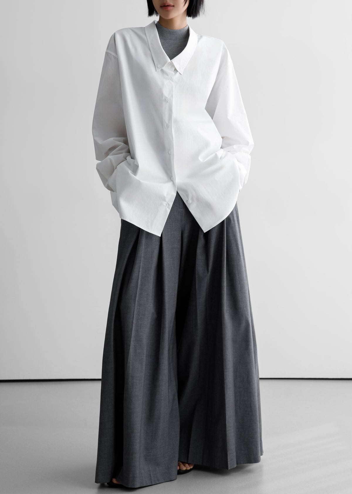 Revel Poplin Oversized Shirt - White - 5