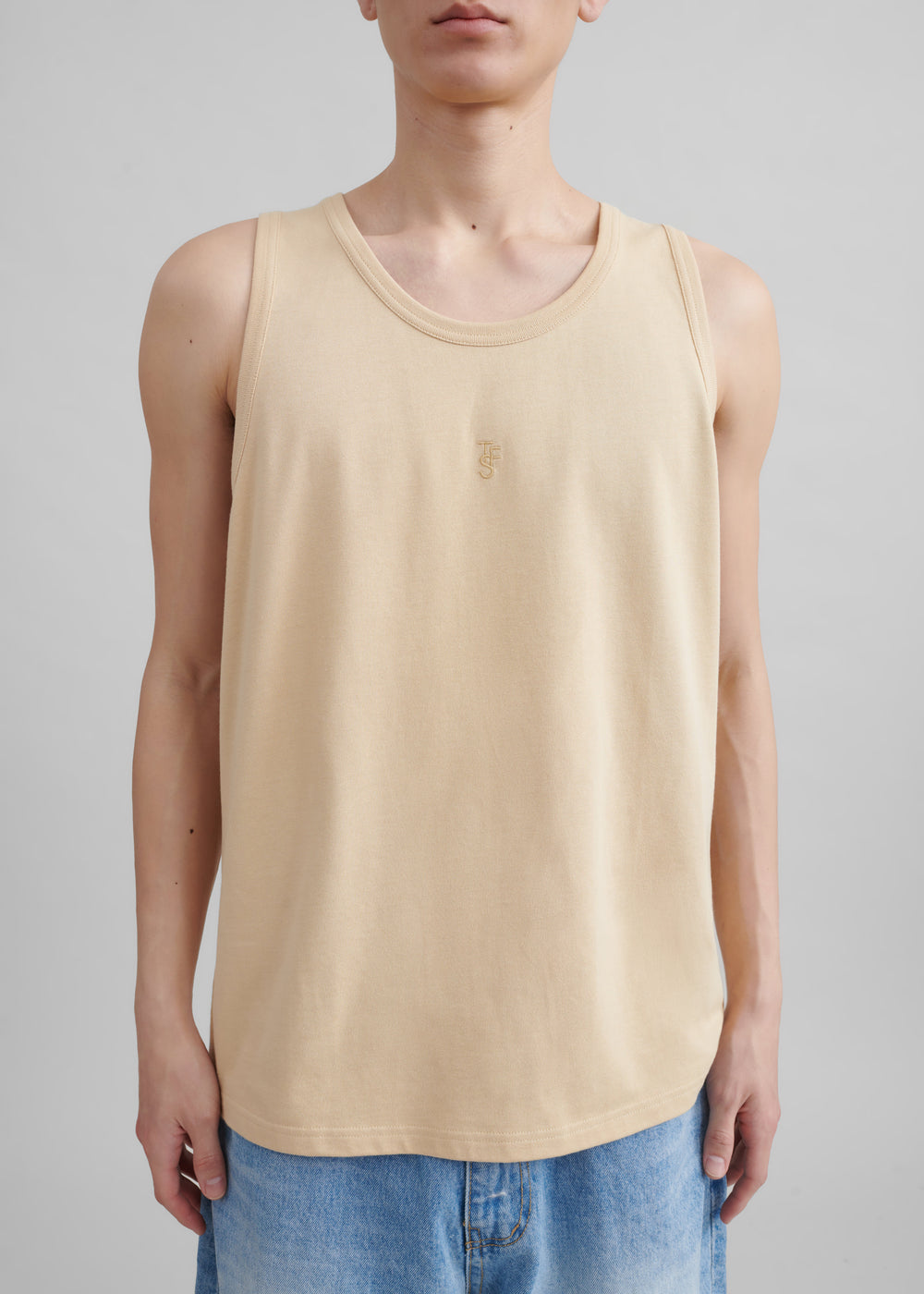 Rexy Embroidered Tank Top - Latte - 1