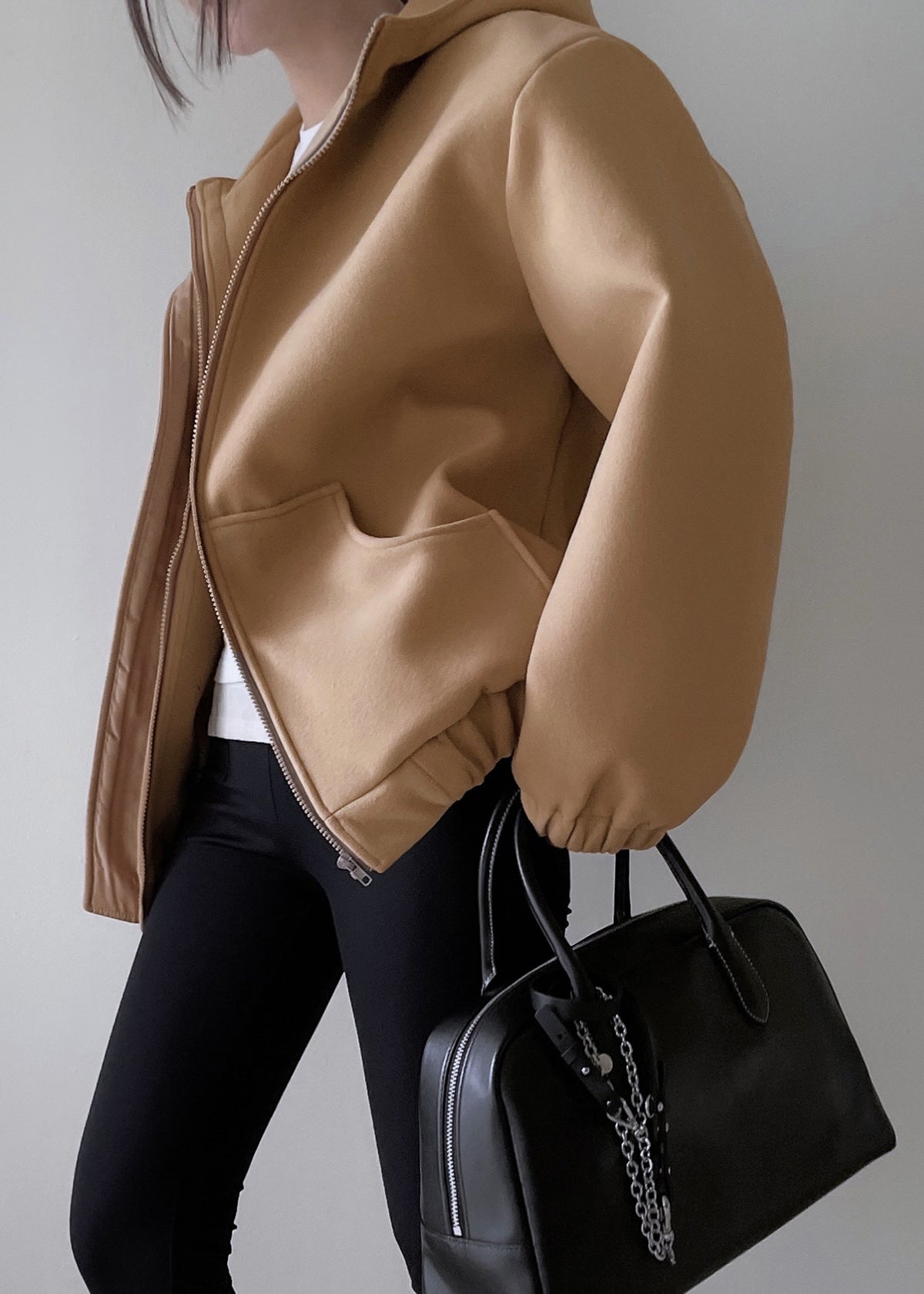 Rey Zip Up Hoodie - Beige - 1