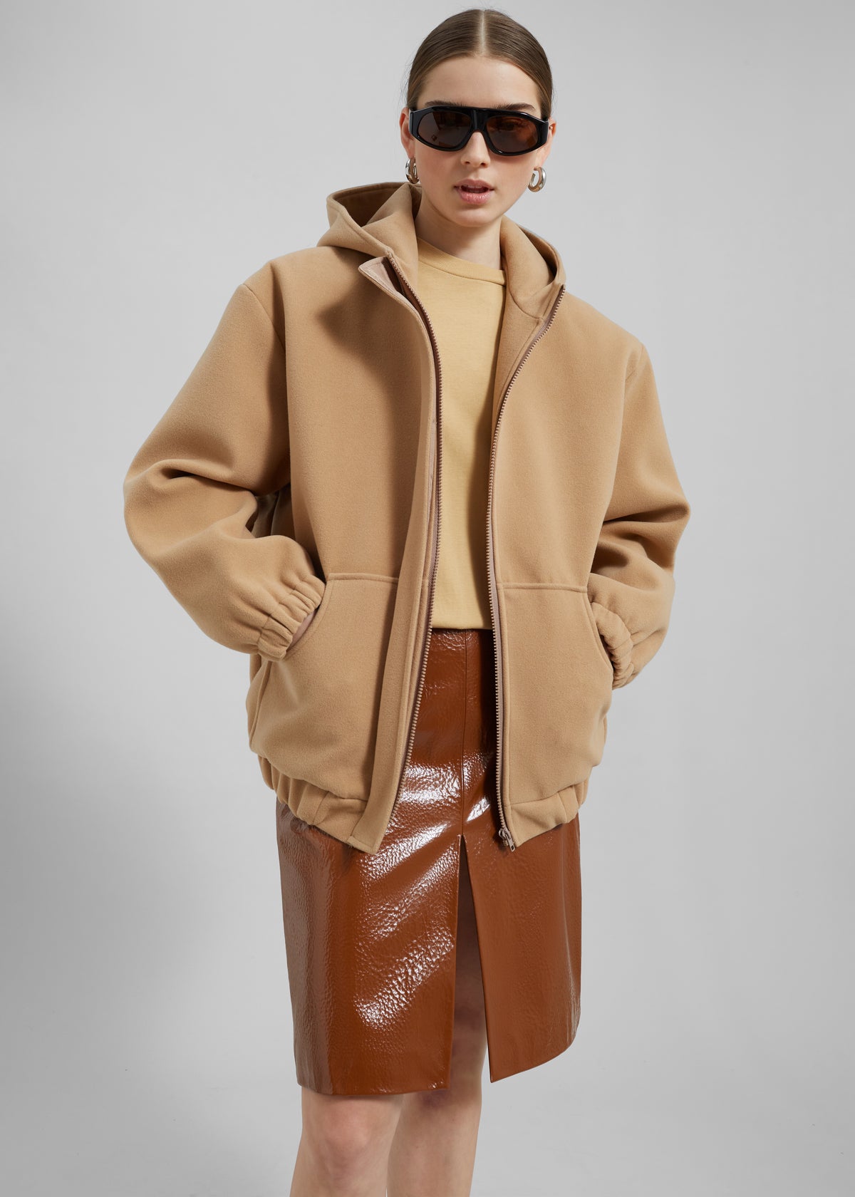 Rey Zip Up Hoodie - Beige - 9
