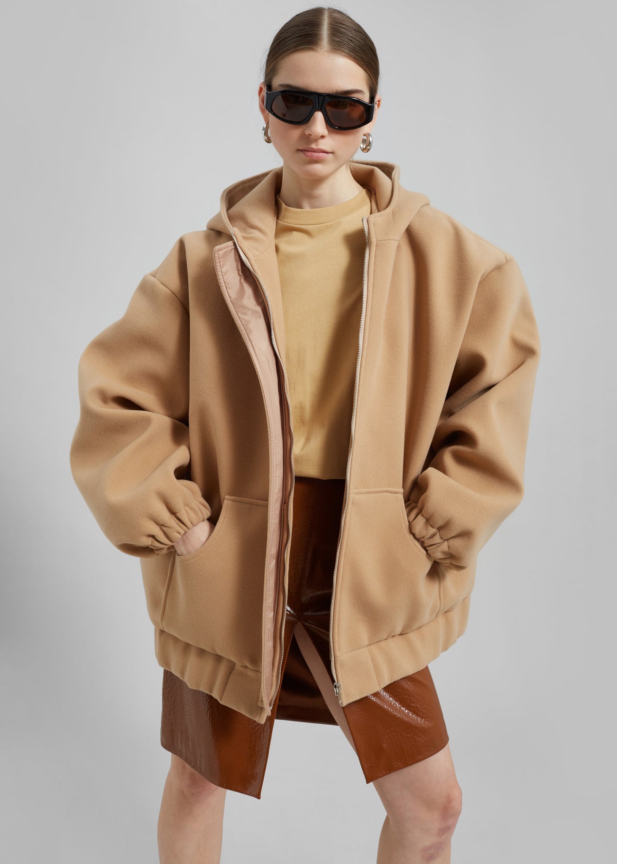 Rey Zip Up Hoodie - Beige - 13