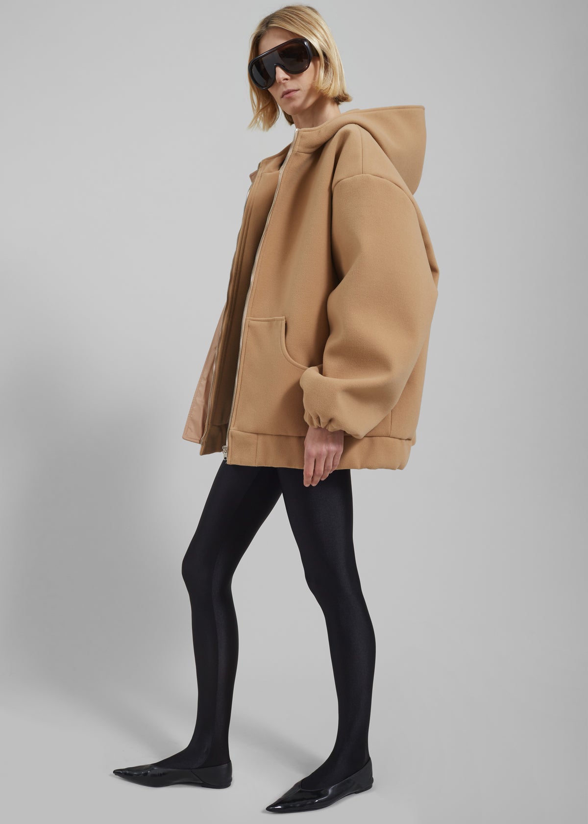 Rey Zip Up Hoodie - Beige - 5