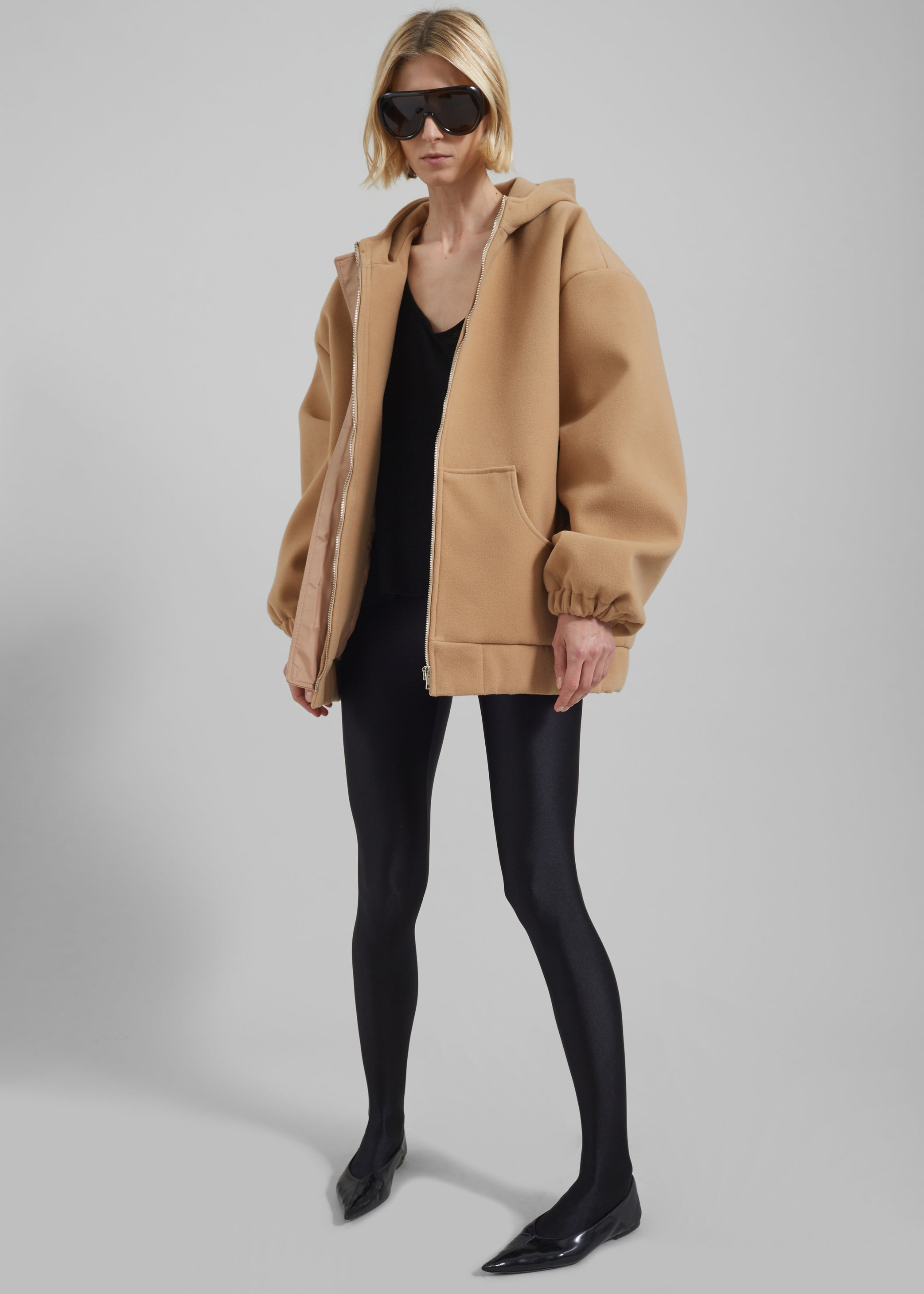 Shop the look image for Rey Zip Up Hoodie - Beige