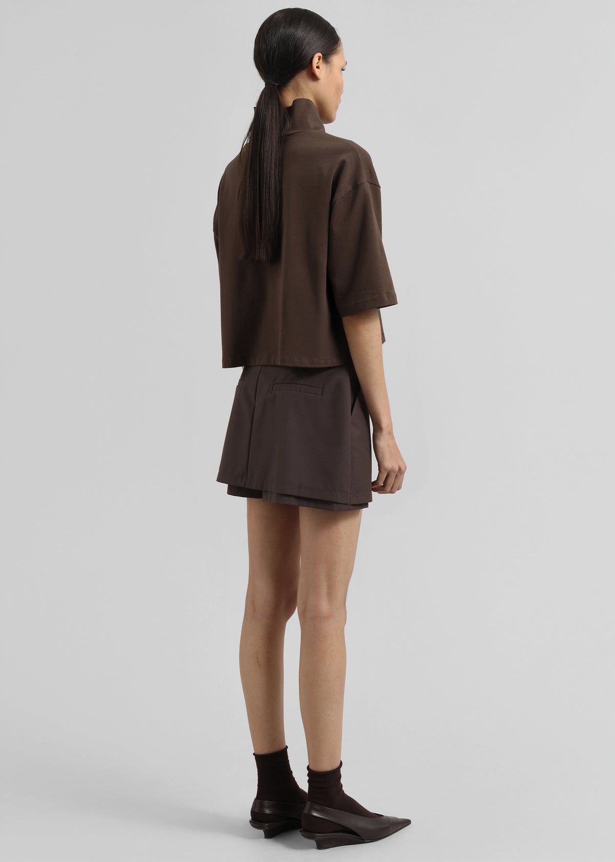 Reza Cropped Tee - Brown - 7