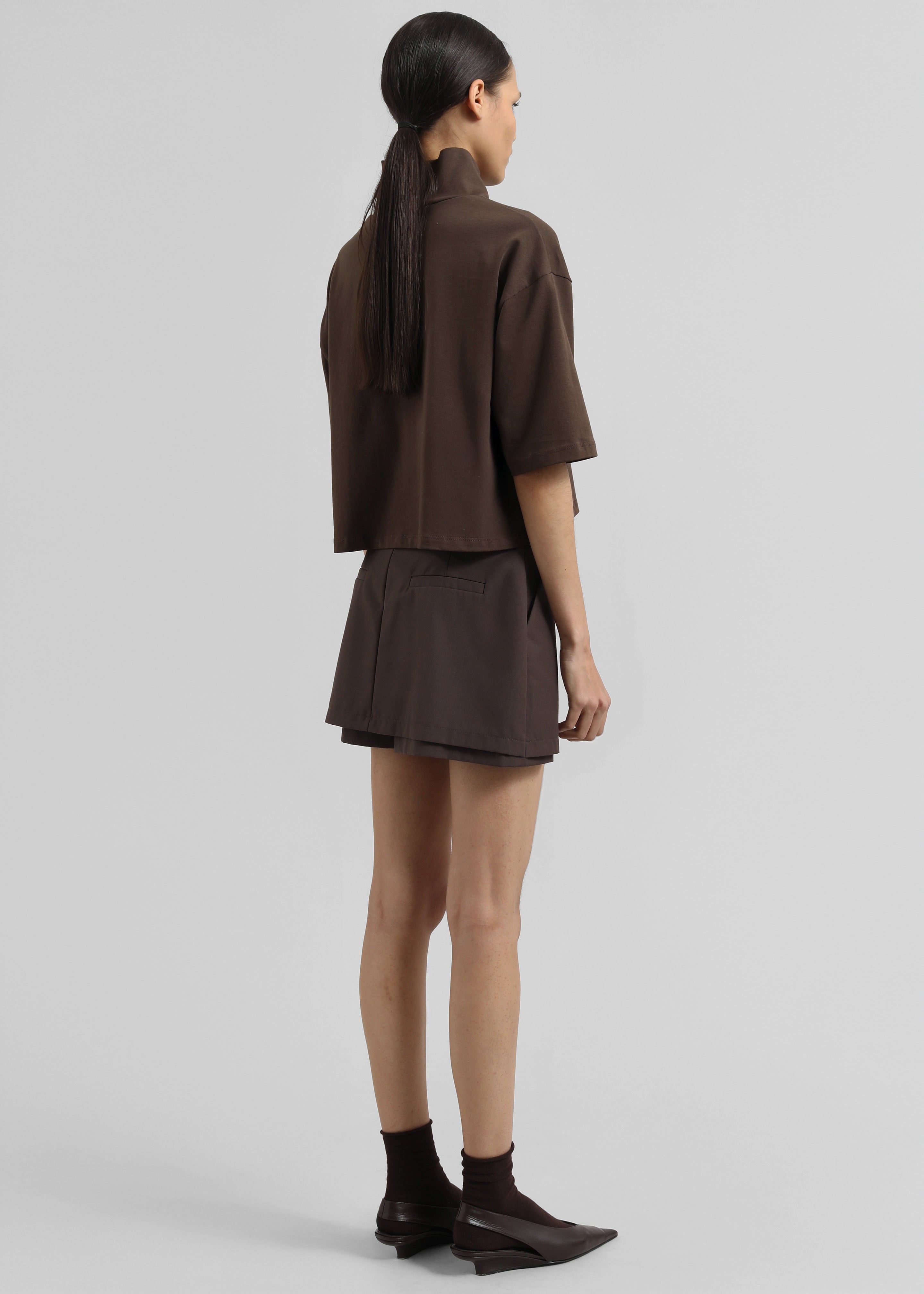 Reza Cropped Tee - Brown - 7
