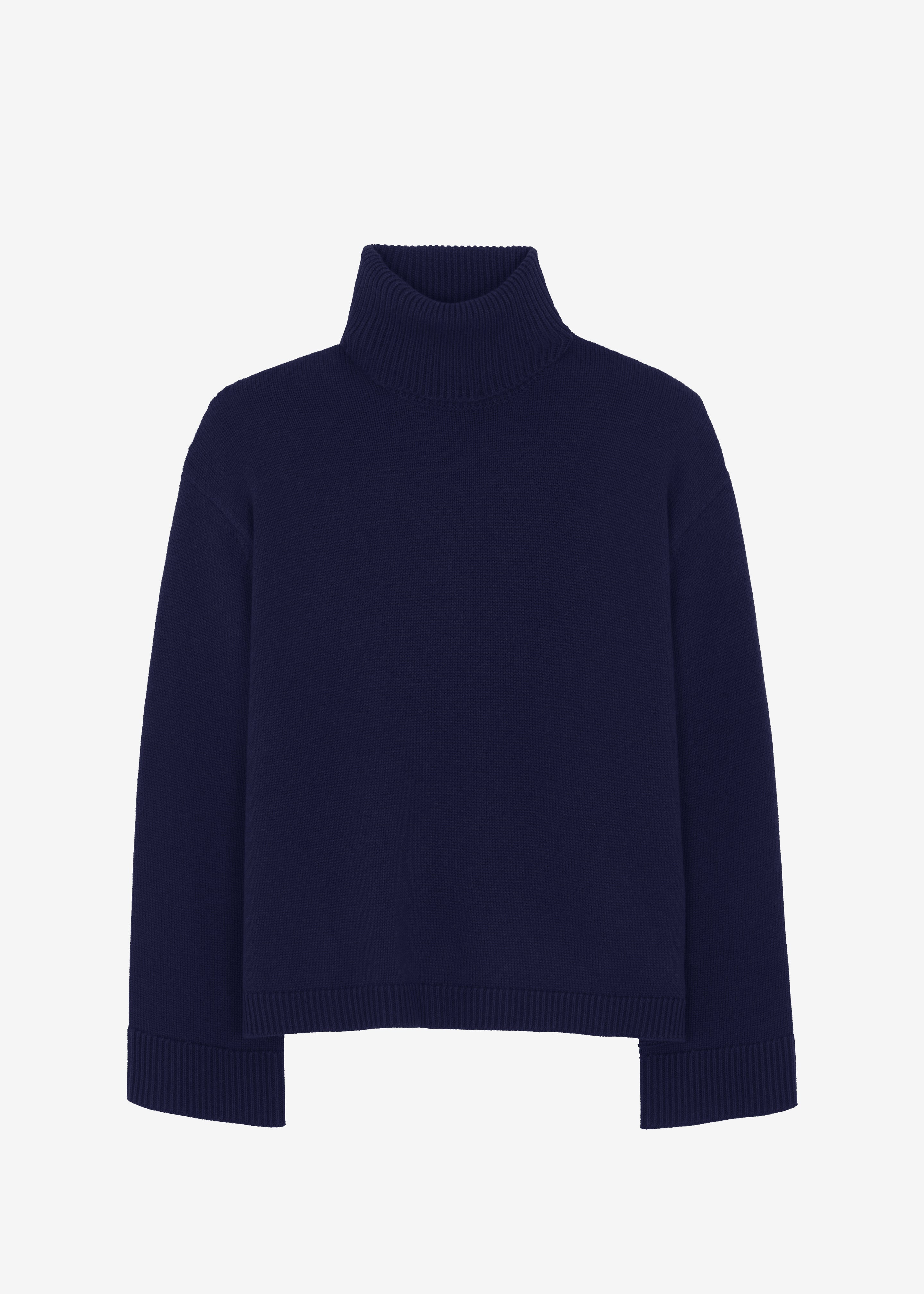 Rhea Trapeze Turtleneck - Navy - 7