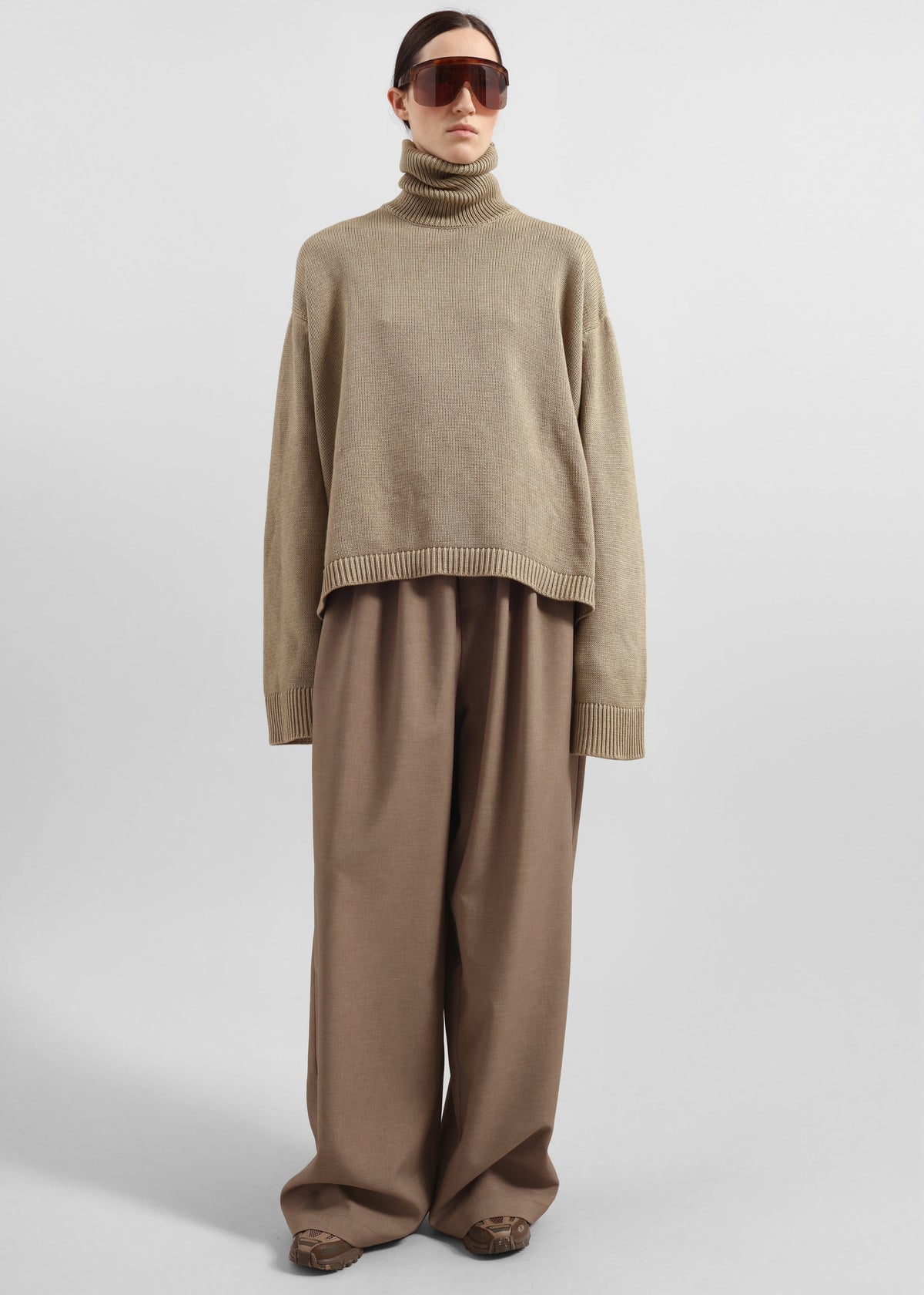 Rhea Trapeze Turtleneck - Beige - 3