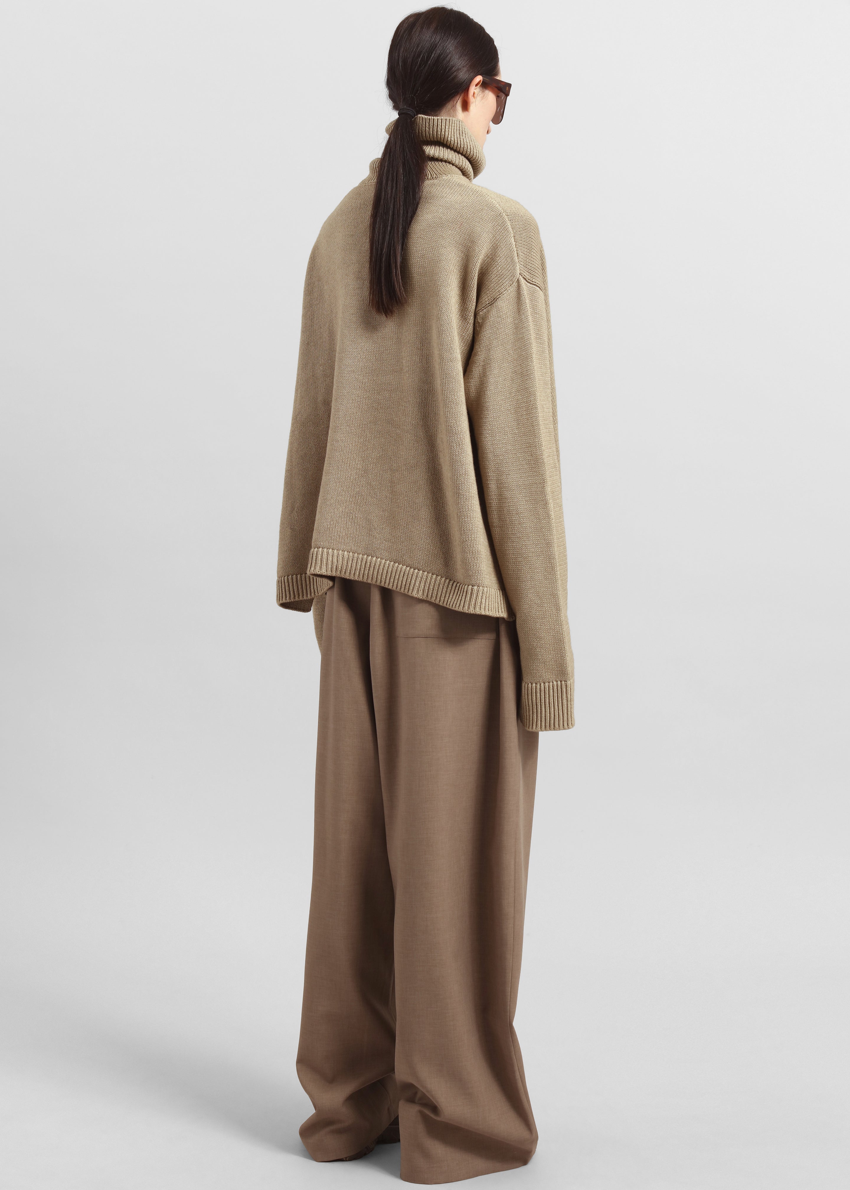 Rhea Trapeze Turtleneck - Beige - 5