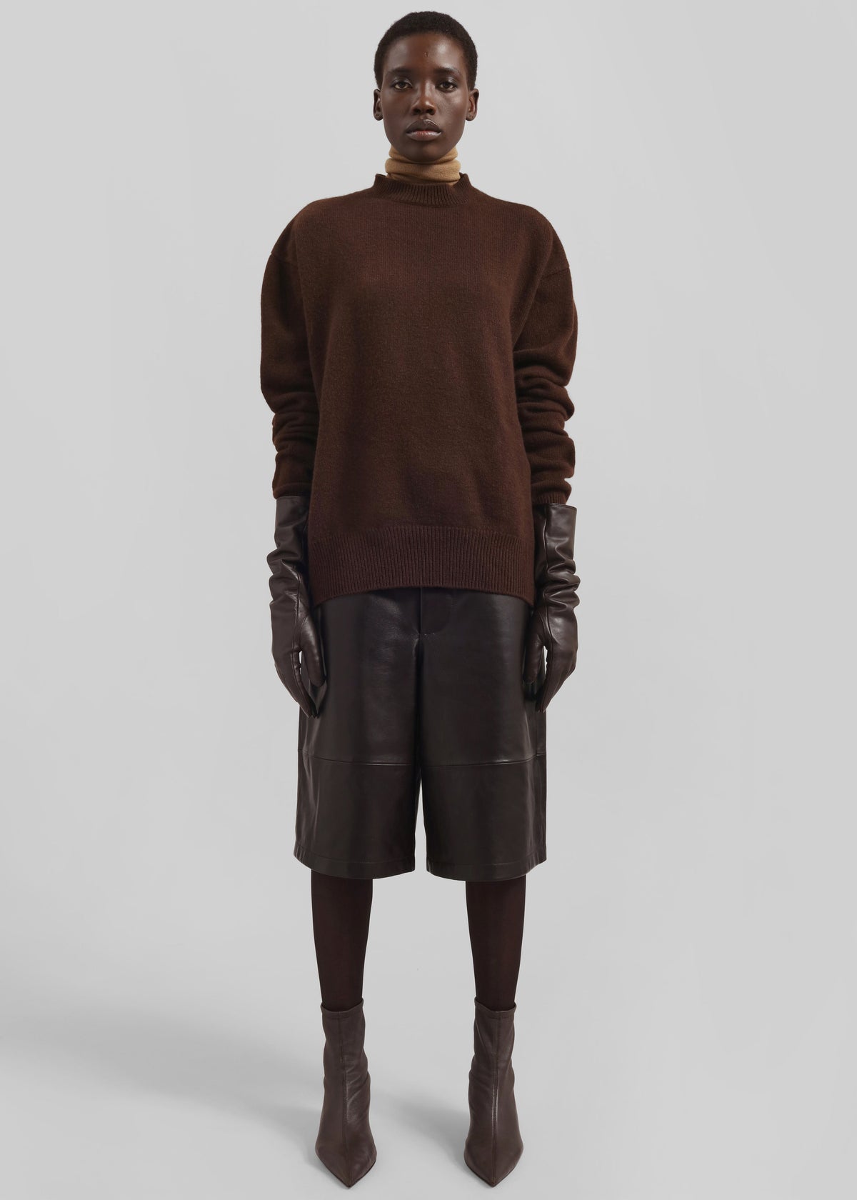 Rhea Trapeze Turtleneck - Dark Brown - 4
