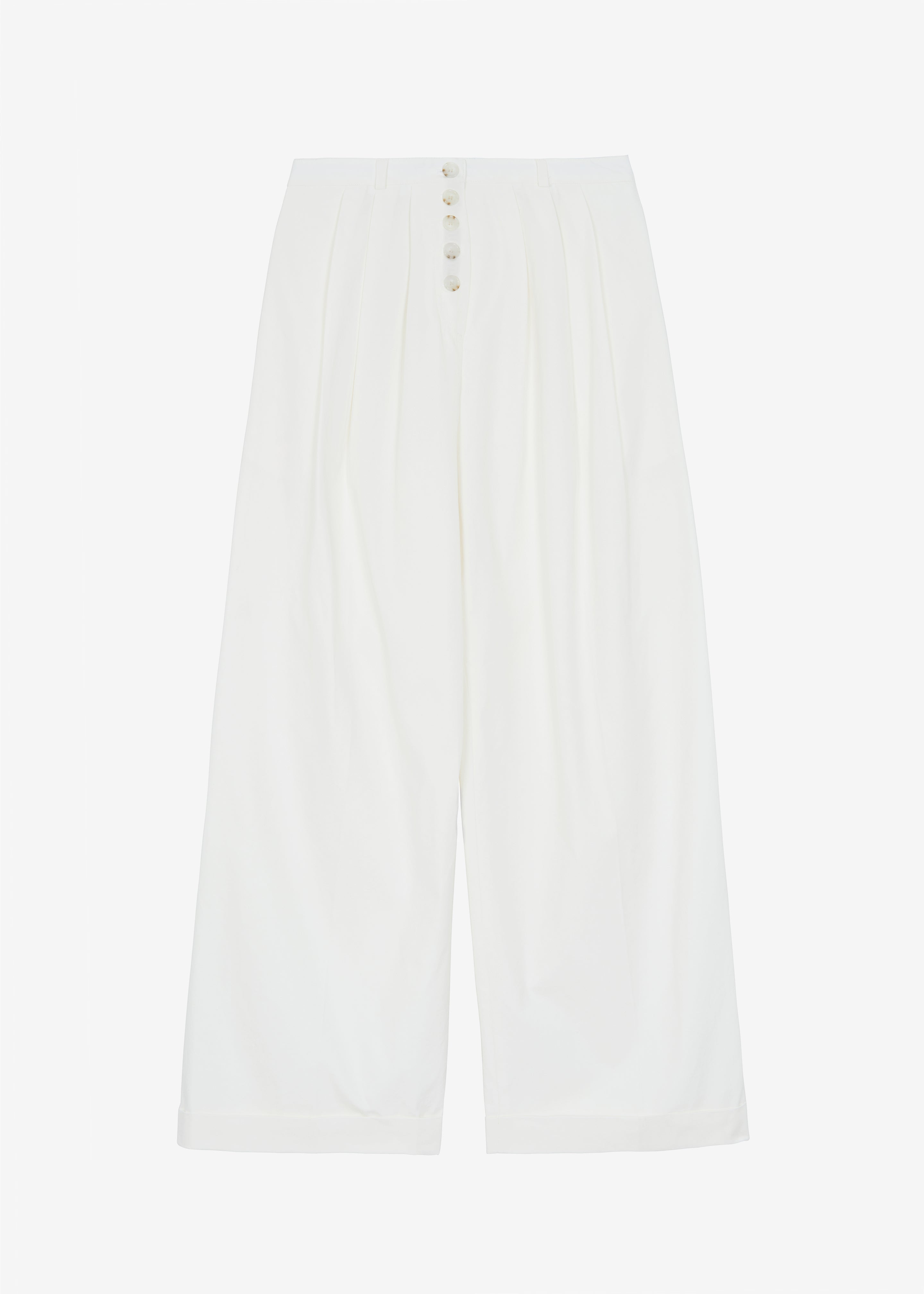 Rhys Pleated Trousers - White - 8