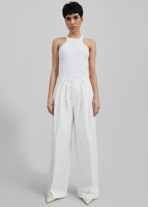 Rhys Pleated Trousers - White