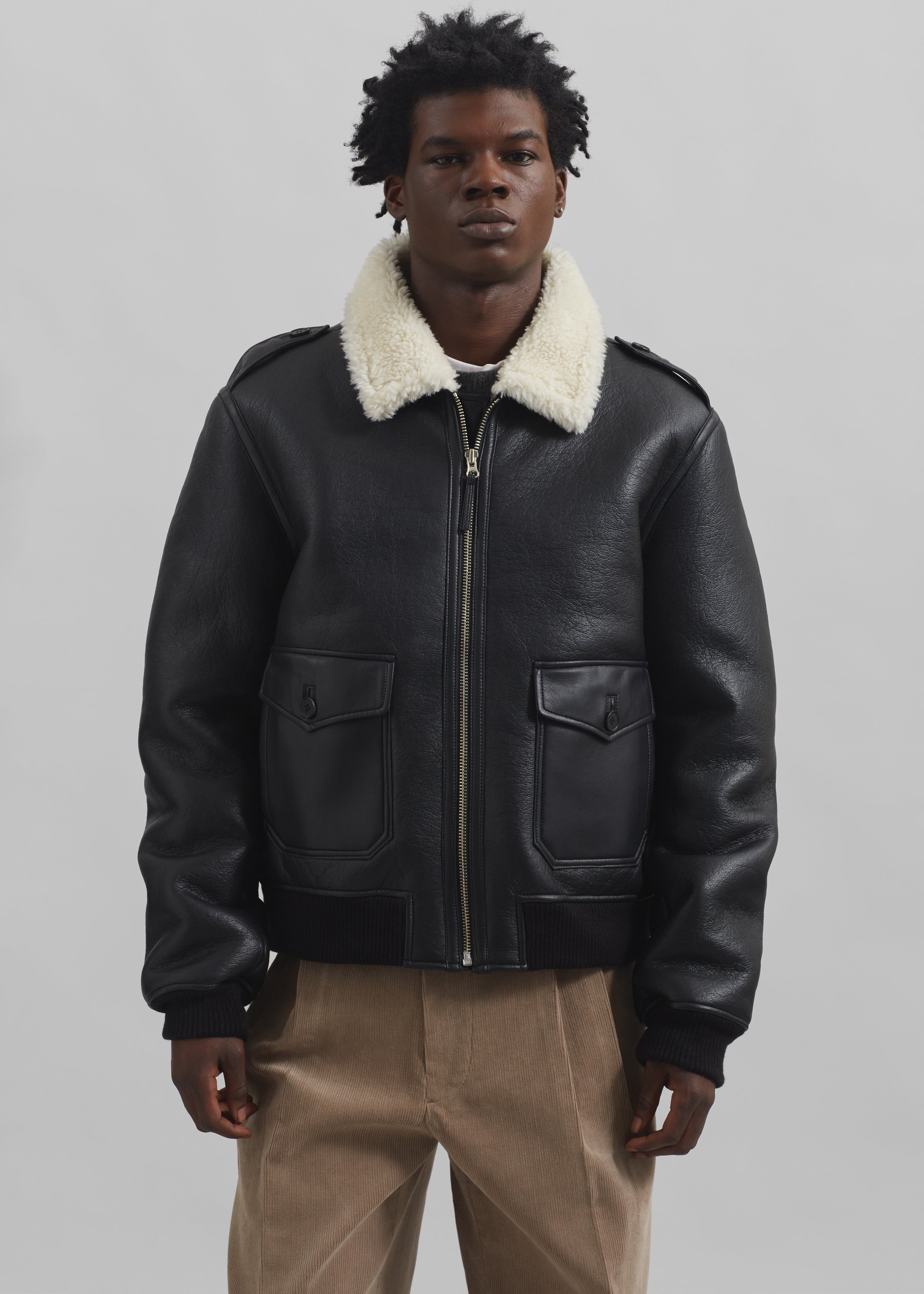 Richter Shearling Jacket - Black - 5