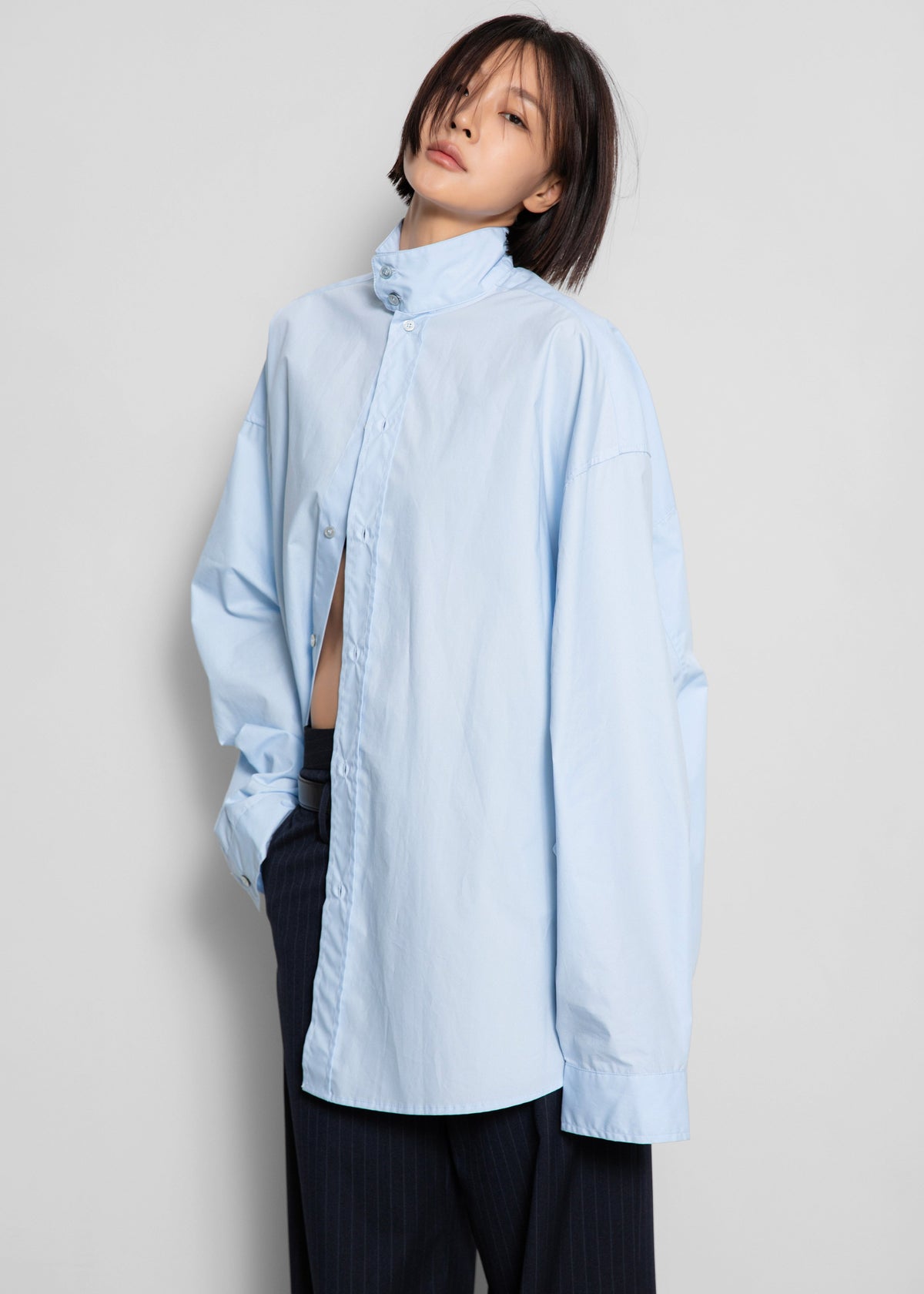 Riken Oversized Shirt - Sky Blue - 1