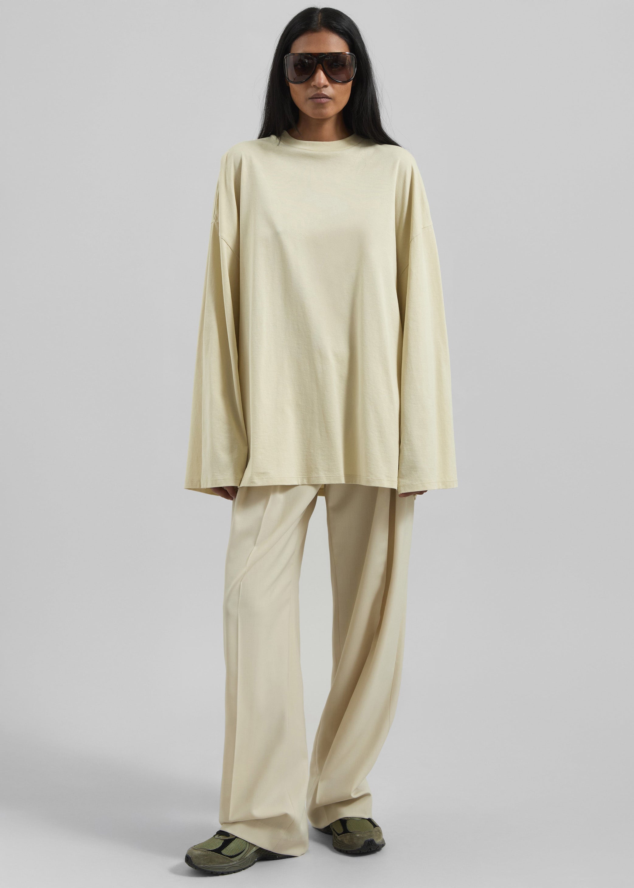 Shop the look image for Rio Oversized Sleeve Tee - Cement