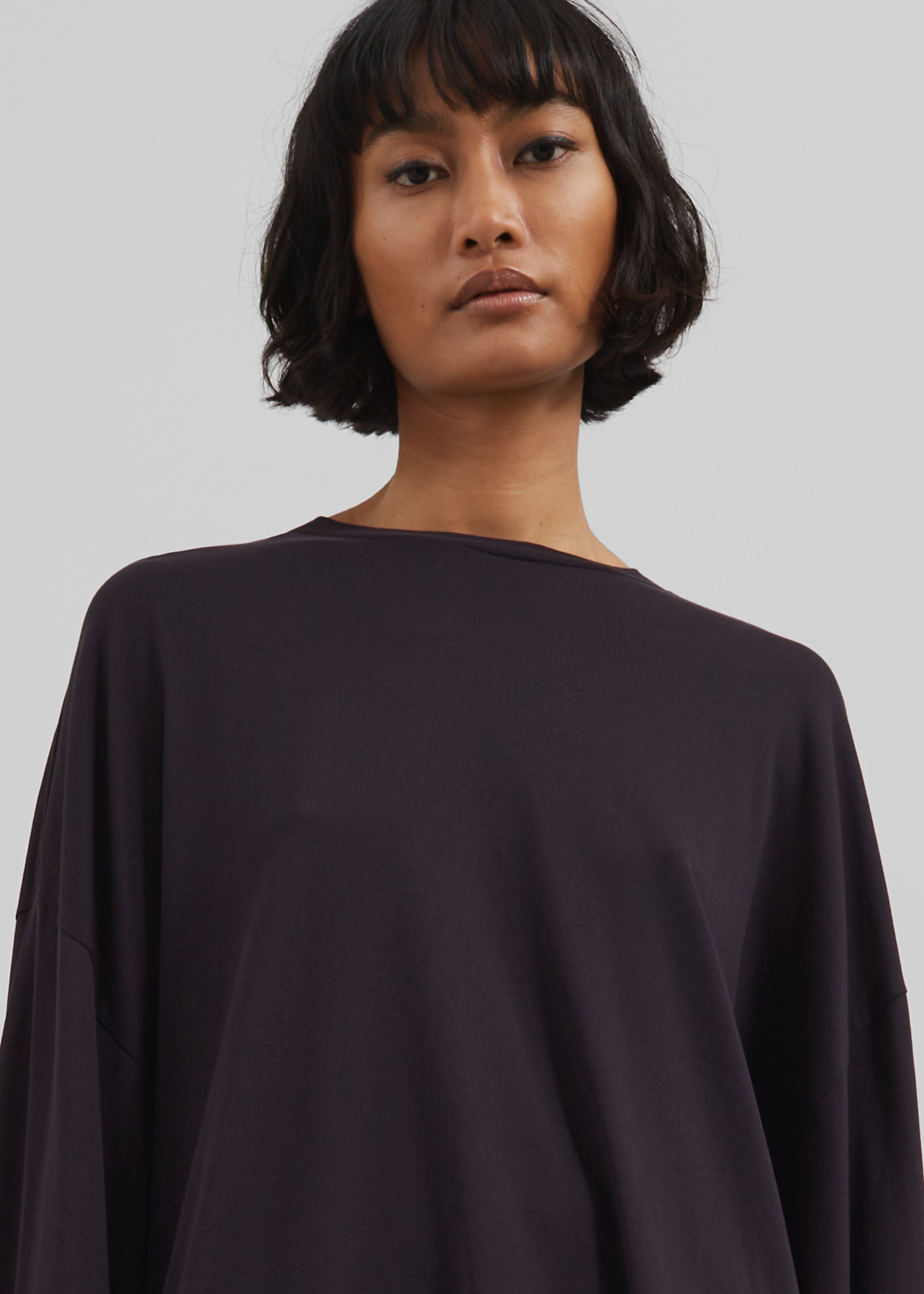 Rio Oversized Sleeve Tee - Dark Plum - 5