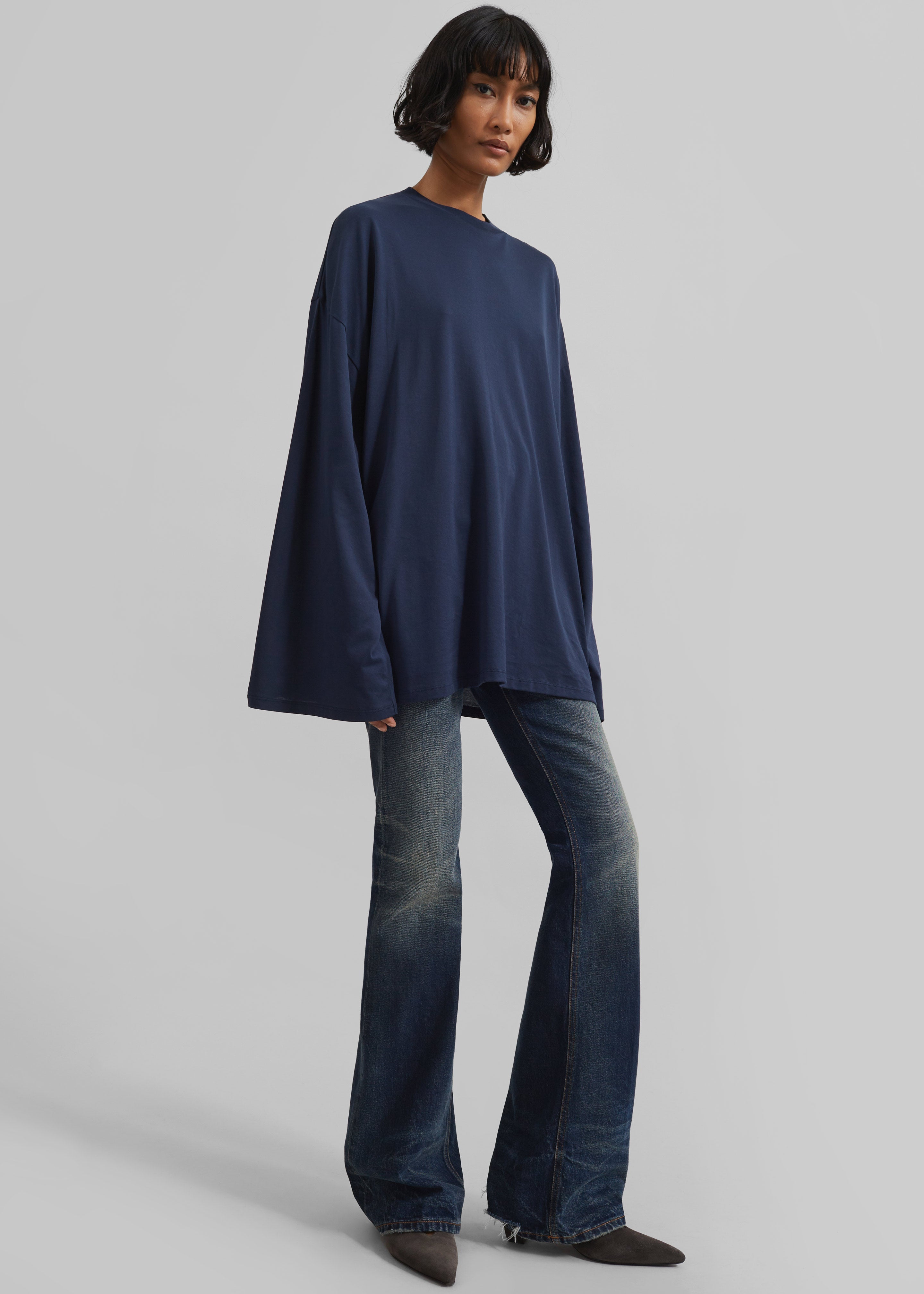 Rio Oversized Sleeve Tee - Dark Navy - 1