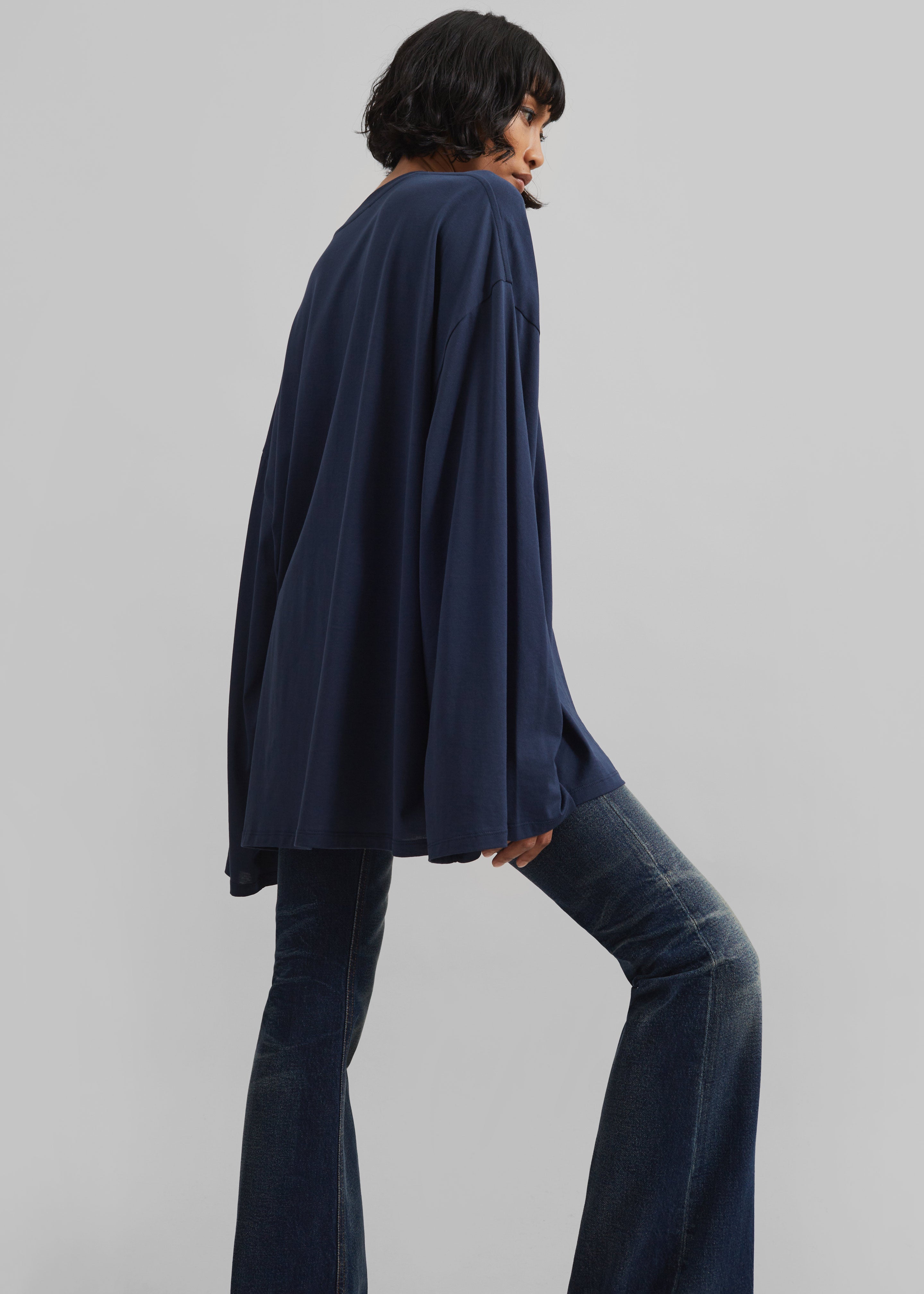 Rio Oversized Sleeve Tee - Dark Navy - 4