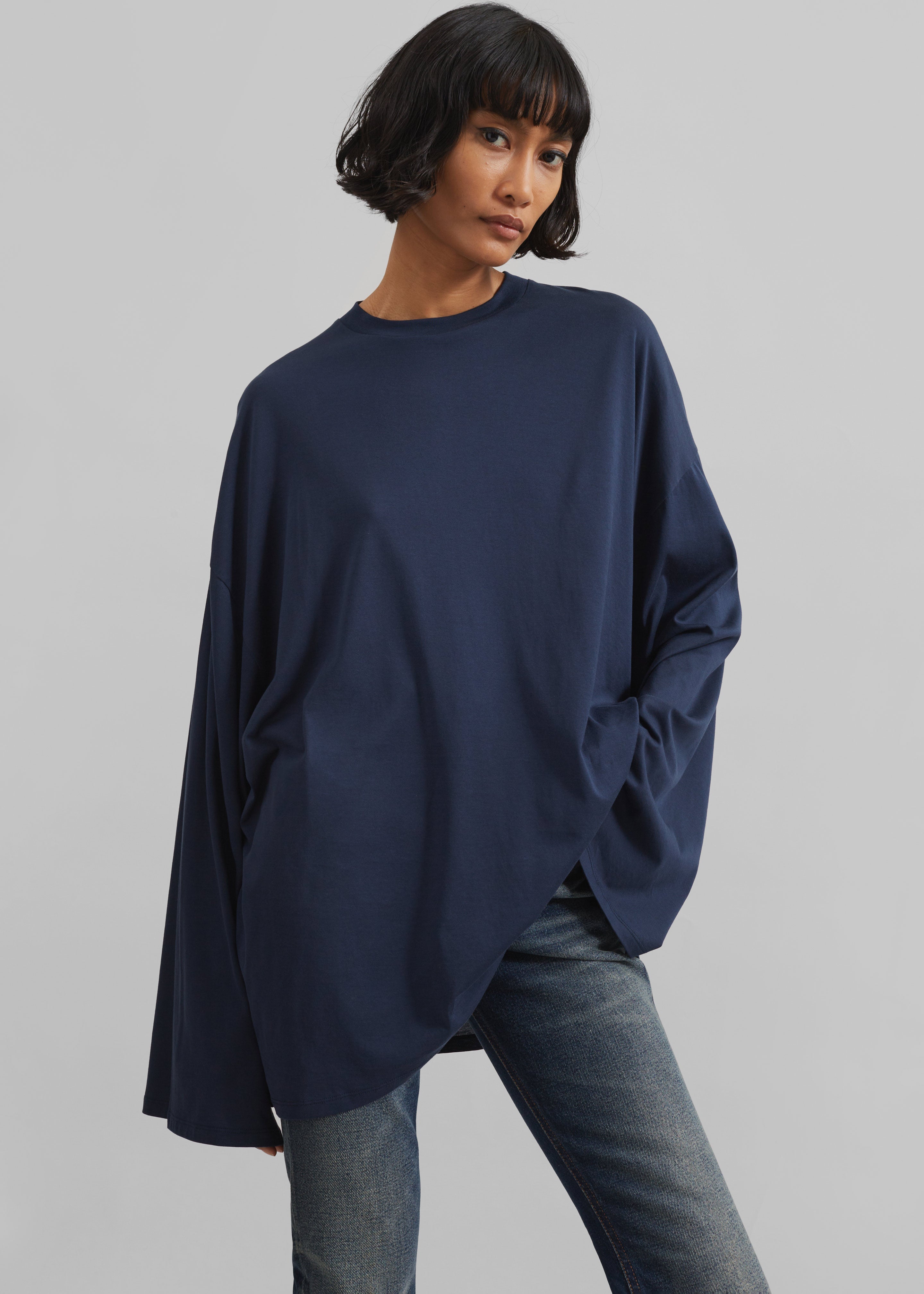 Rio Oversized Sleeve Tee - Dark Navy - 3