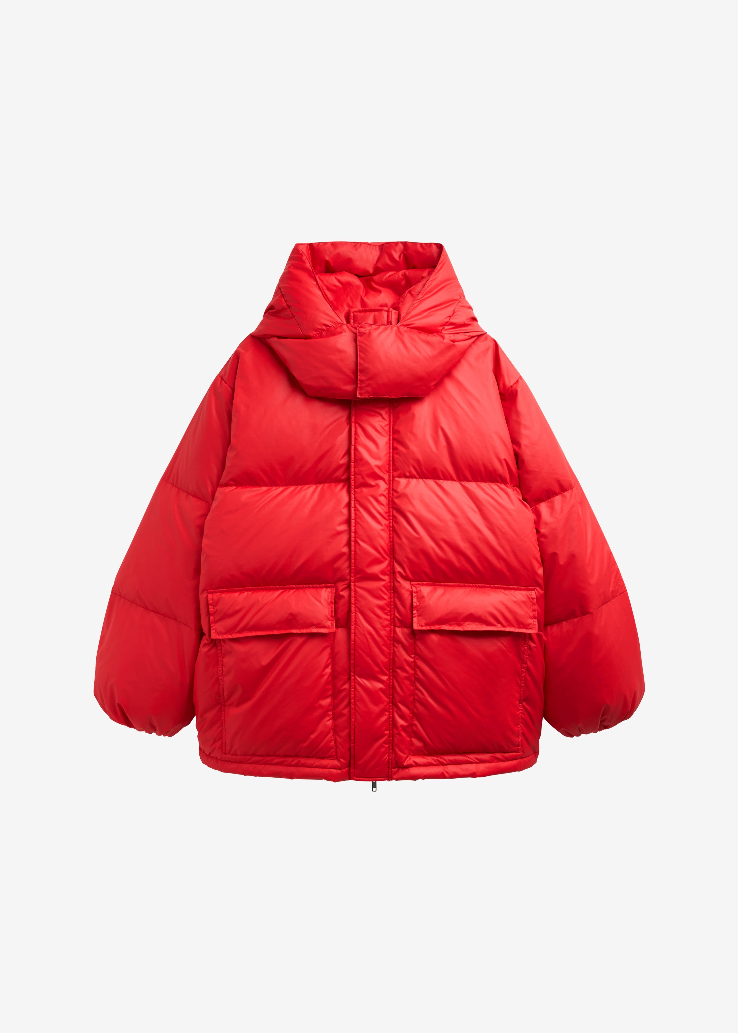 Riom Hooded Puffer Jacket - Red - 8