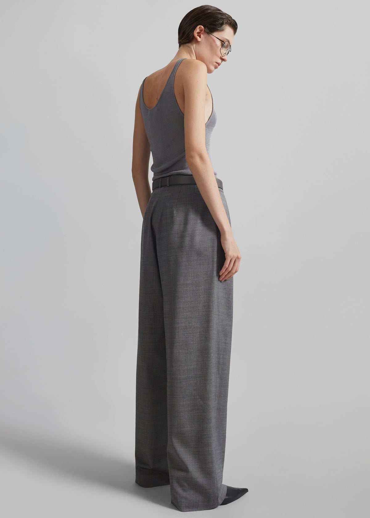 Ripley Pleated Trousers - Grey Melange - 8