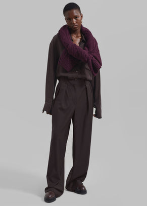 Ripley Pleated Trousers - Brown