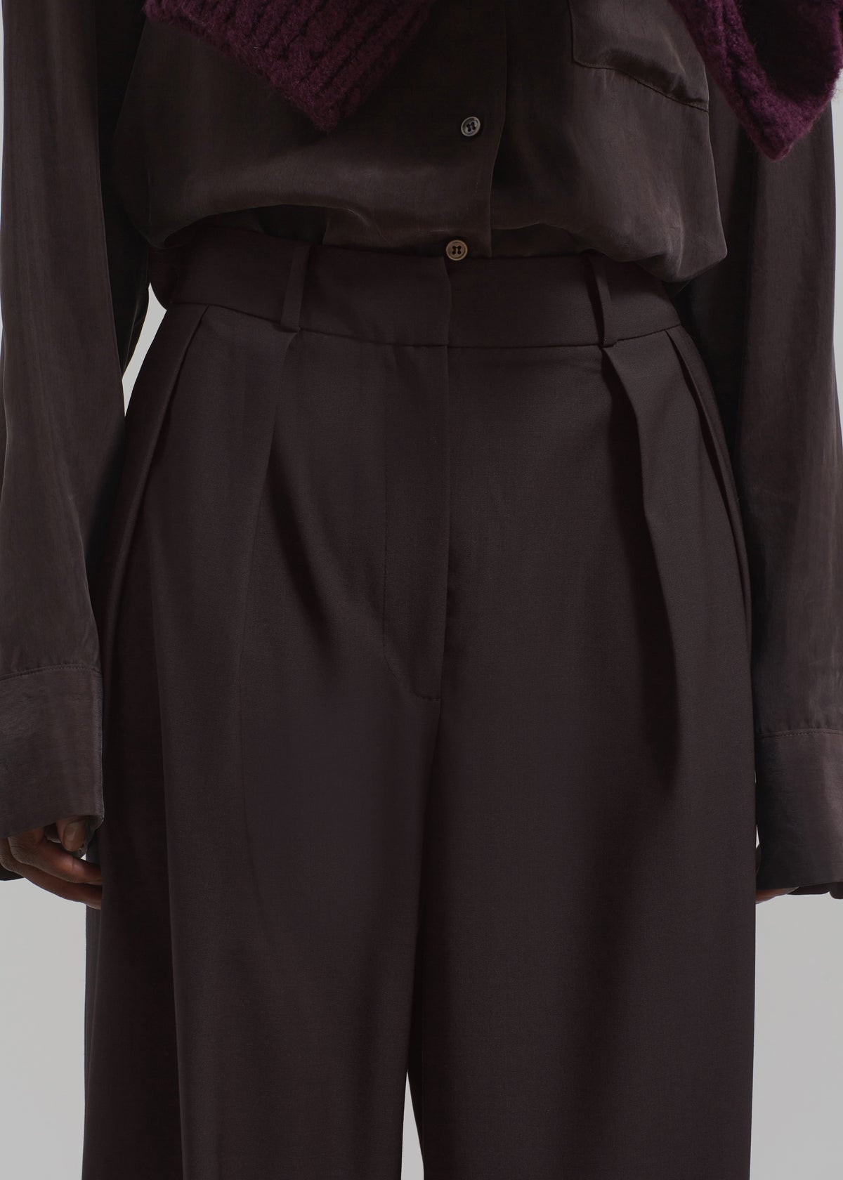 Ripley Pleated Trousers - Brown - 4